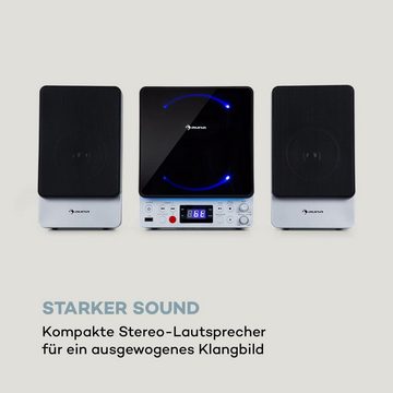 Auna »Microstar Sing Microsystem Karaoke-Anlage CD-Player Bluetooth USB-Port Fernbedienung« Stereoanlage (UKW-Tuner, 4 W, Wandmontage, CD-Player mit automatischem Öffnungsmechanismus)
