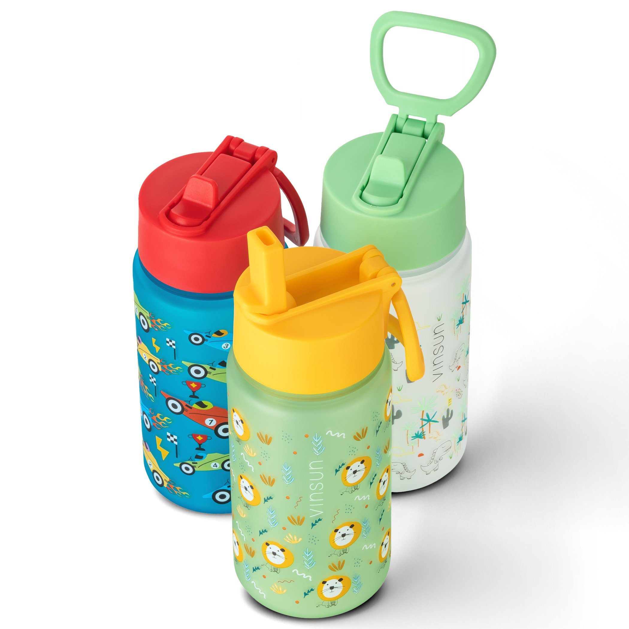 Strohhalm Kindergarten, Auslaufsicher Trinkflasche Vinsun Trinkflasche - 500ml BPA bruchsicher, frei, und Geschmacksneutral Kinder Blau Geruchs- - auslaufsicher, mit