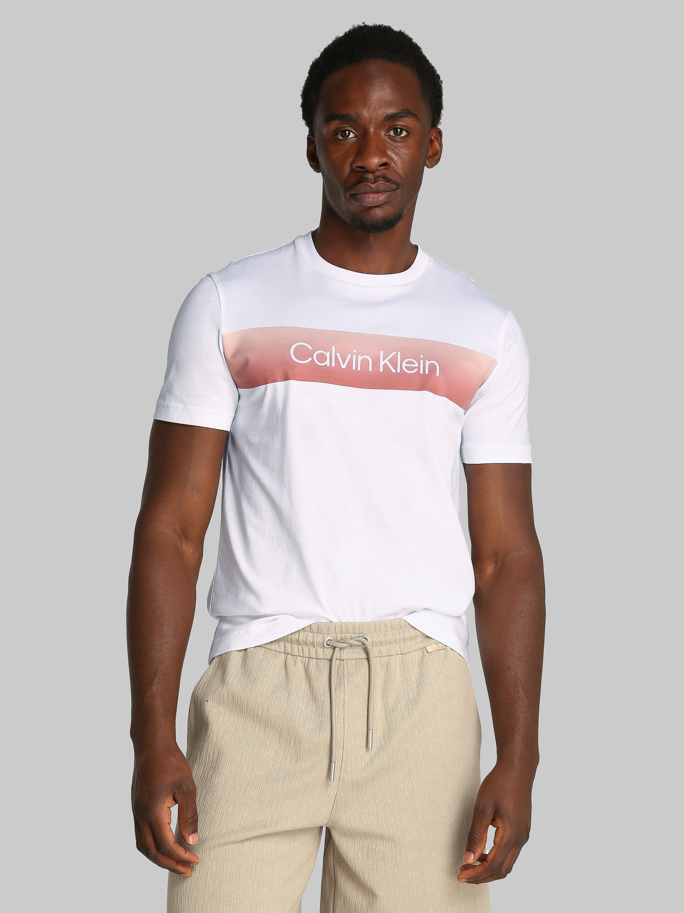 Calvin Klein T-Shirt LINEAR OMBRE CHEST LOGO T-SHIRT mit Ombré-Logo-Druck günstig online kaufen