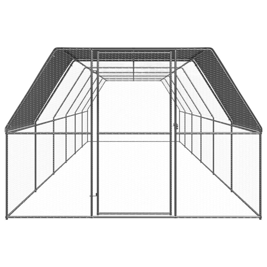 vidaXL Hühnerstall, Outdoor-Hühnerkäfig 3x12x2 m Verzinkter Stahl