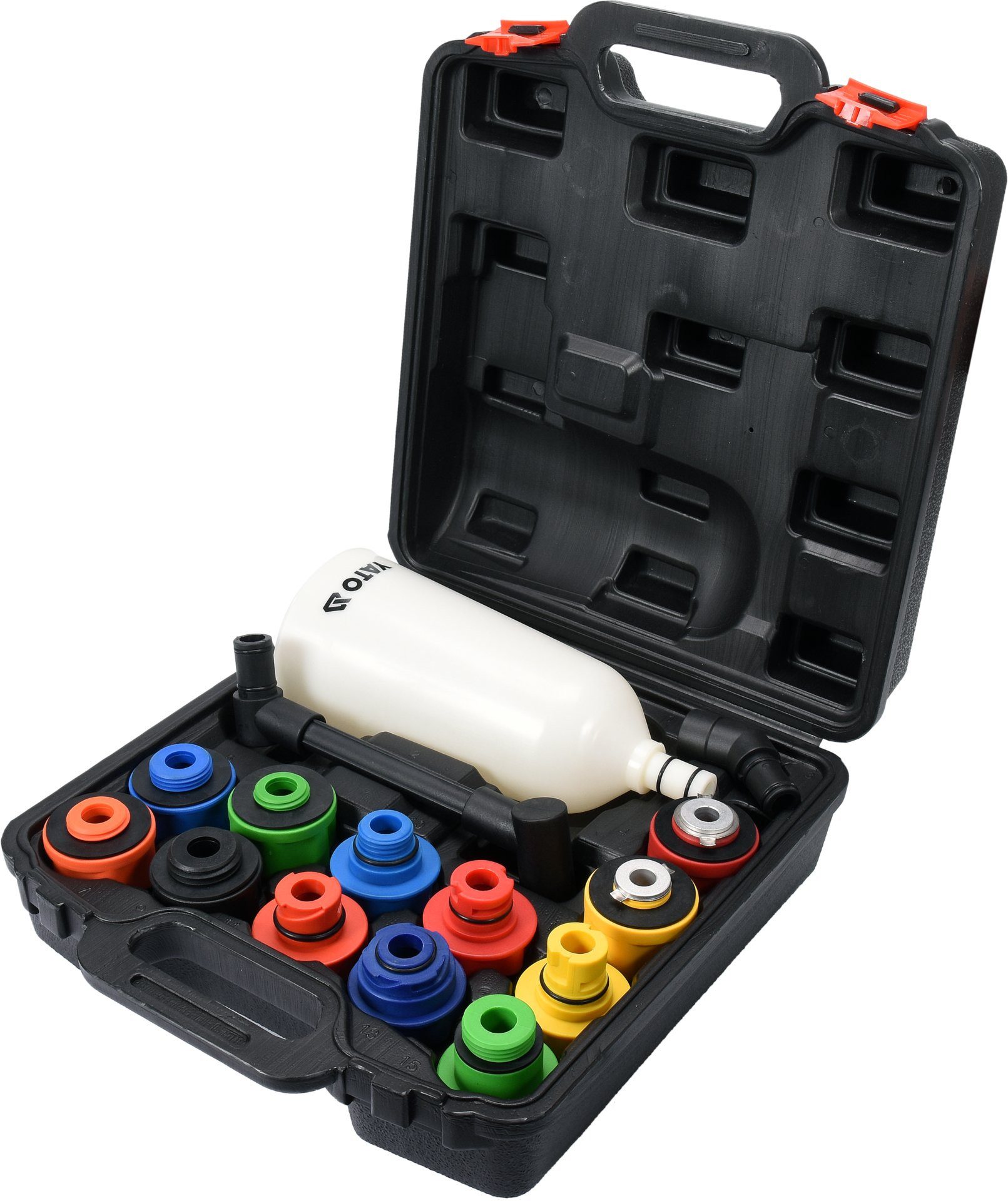 Yato Ölkanne Öl Einfülltrichter mit Adaptern 15-tlg. AUDI VW SEAT SKODA MERCEDES, (Öl Einfülltrichter mit Adaptern 15-tlg. AUDI VW SEAT SKODA MERCEDES, Öl Einfülltrichter mit Adaptern 15-tlg. AUDI VW SEAT SKODA MERCEDES)