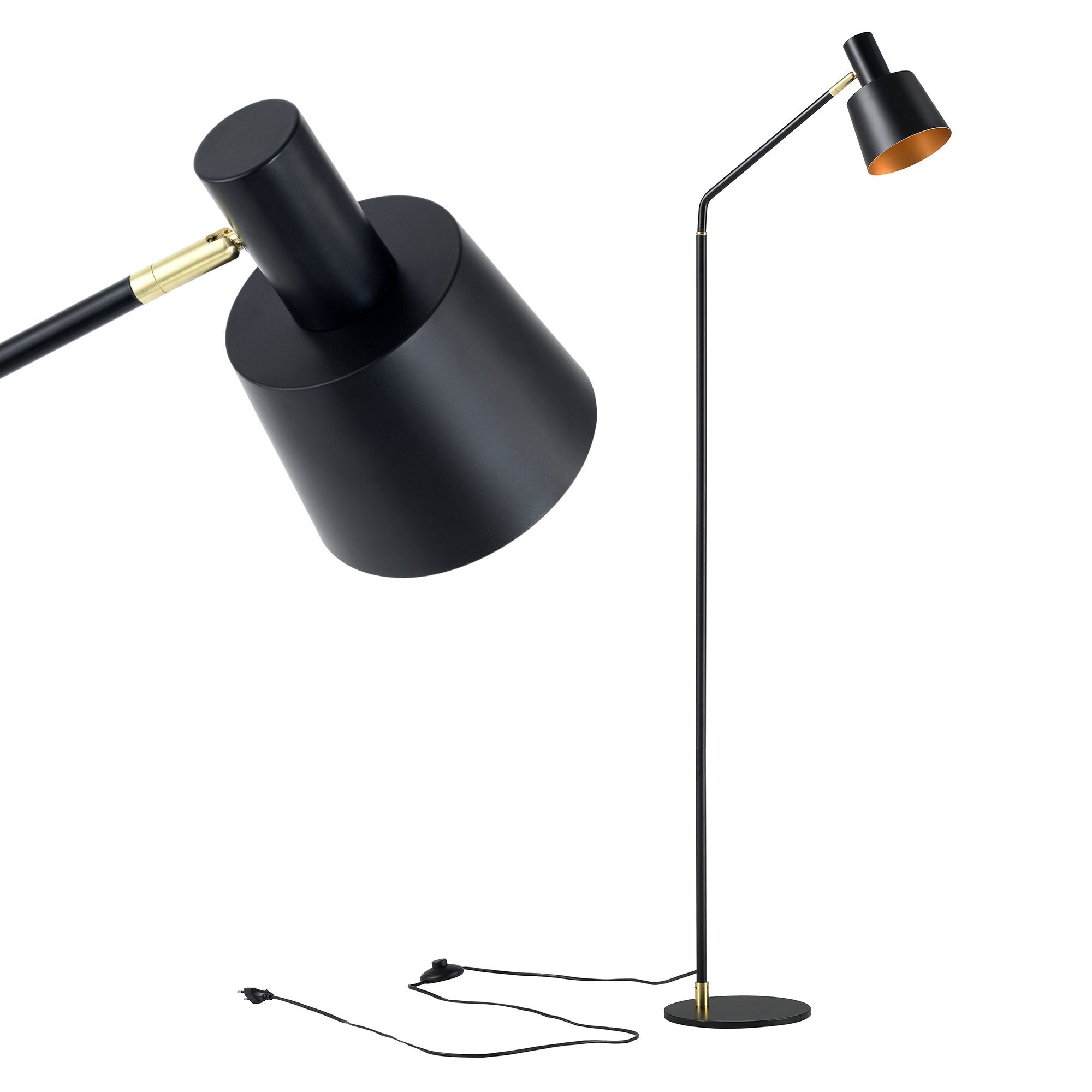 Schwarz Leuchtmittel, Hausleuchte Metall ohne »Bristol« Standleuchte Stehlampe, lux.pro E14