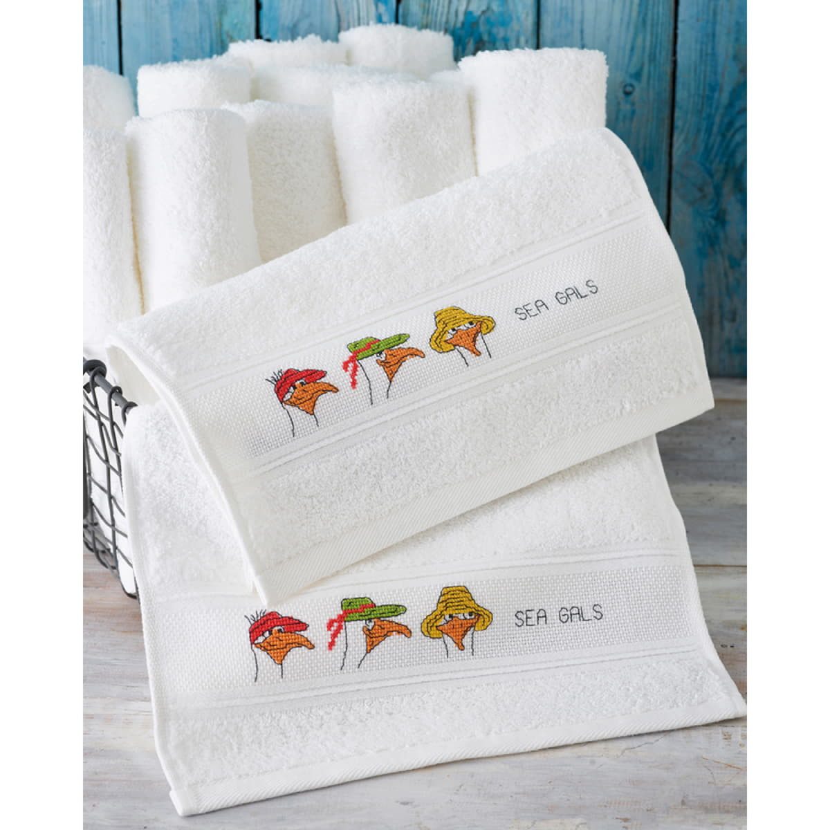 Permin Kreativset Permin Handtuch Kreuzstich Stickpackung "Seemöwen, 2 Stk", Zählmust..., (embroidery kit by Marussia)