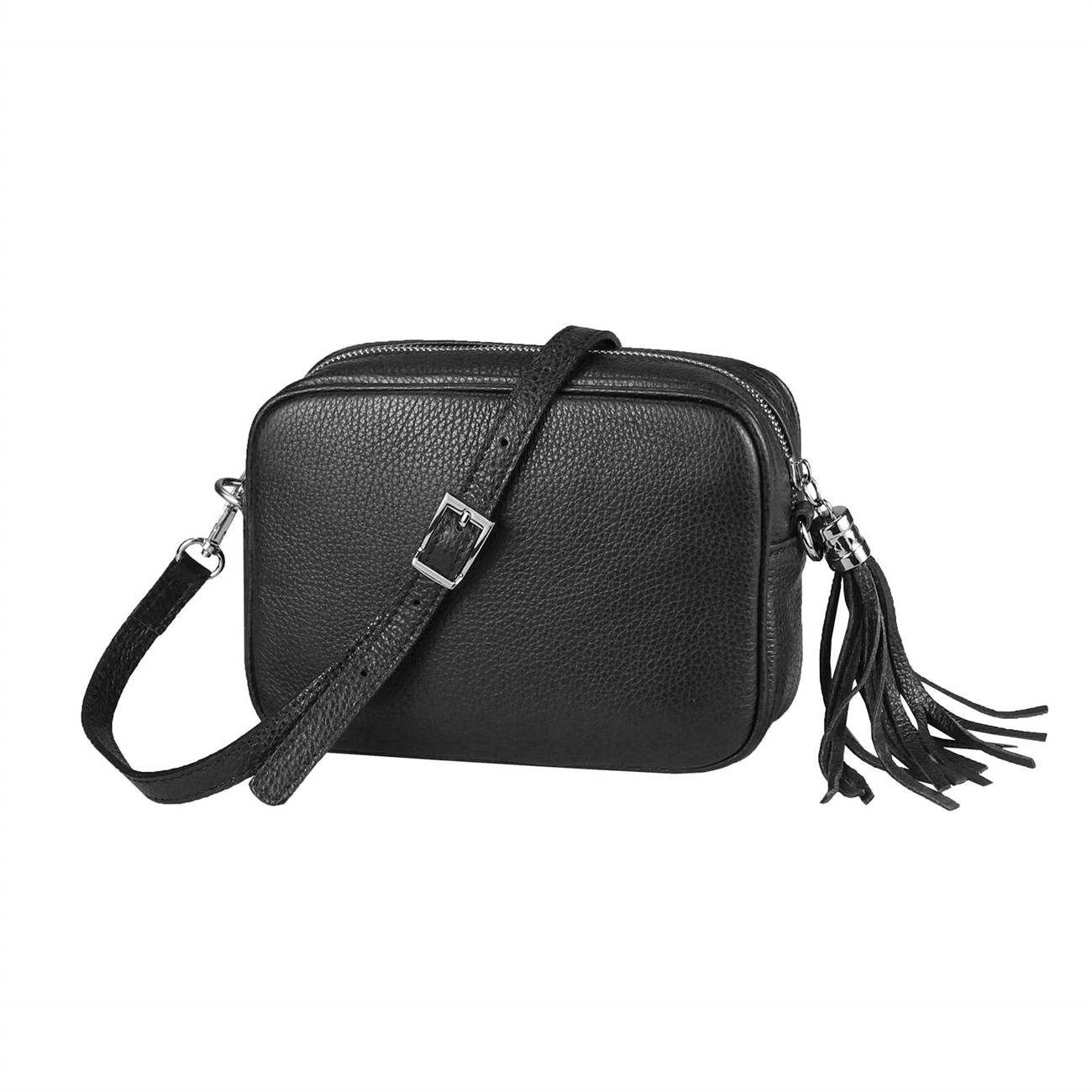 ITALYSHOP24 Schultertasche Made in Italy Damen Leder Tasche CrossOver, als Schultertasche, CrossBody, Umhängetasche tragbar