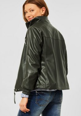 Cecil Outdoorjacke Cecil PU Blouson mit Zipper in True Khaki (1-St) Taschen