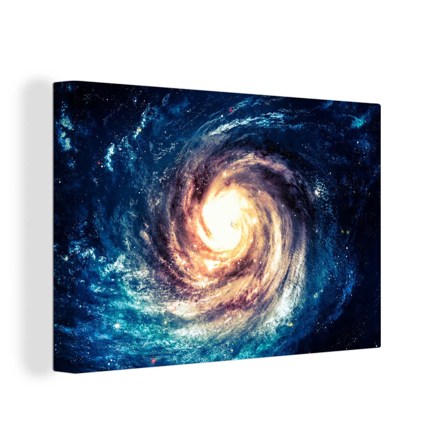 - cm Weltraum Wandbild (1 St), Leinwandbild Blau, Aufhängefertig, - OneMillionCanvasses® Leinwandbilder, 30x20 Sterne Wanddeko,