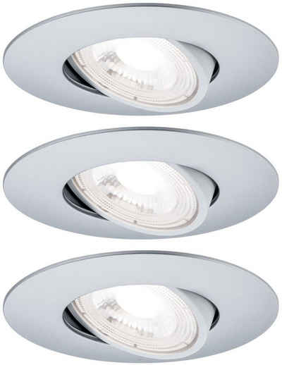 Paulmann LED Einbauleuchte, LED fest integriert, Warmweiß, LED-Modul, 3er-Set schwenkbar rund 3.000K 3x6W 230V