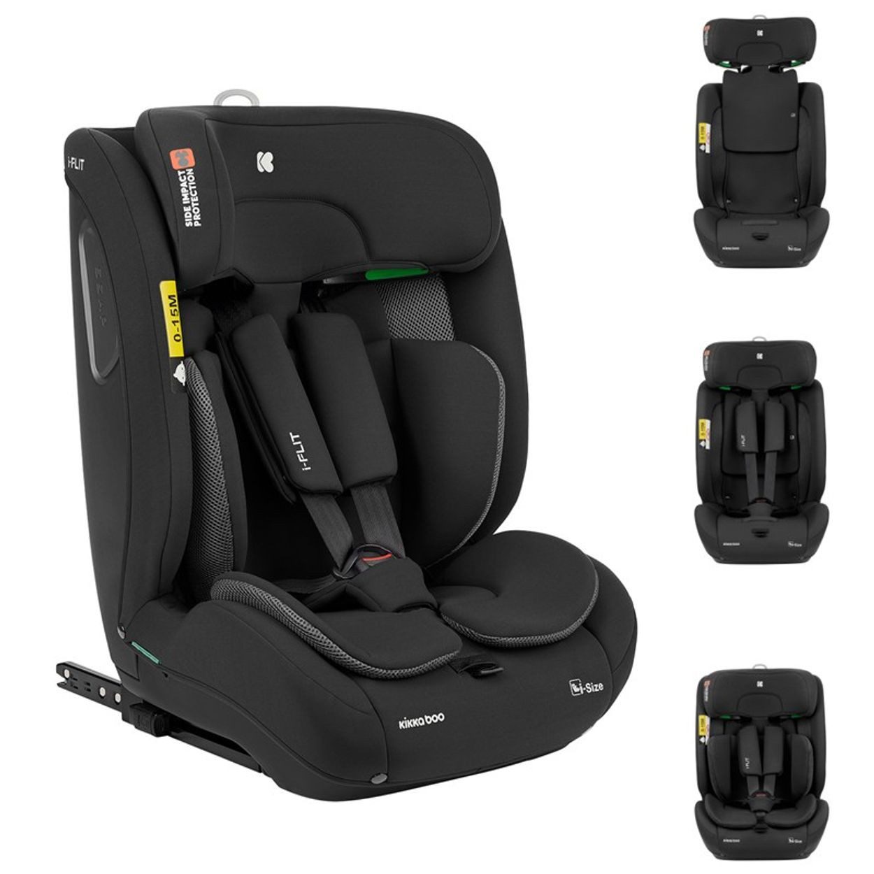 Kikkaboo Autokindersitz Kindersitz i-Flit i-Size, ab: 1.25, bis: 12, (76-150cm) Isofix Kopfstütze verstellbar SPS