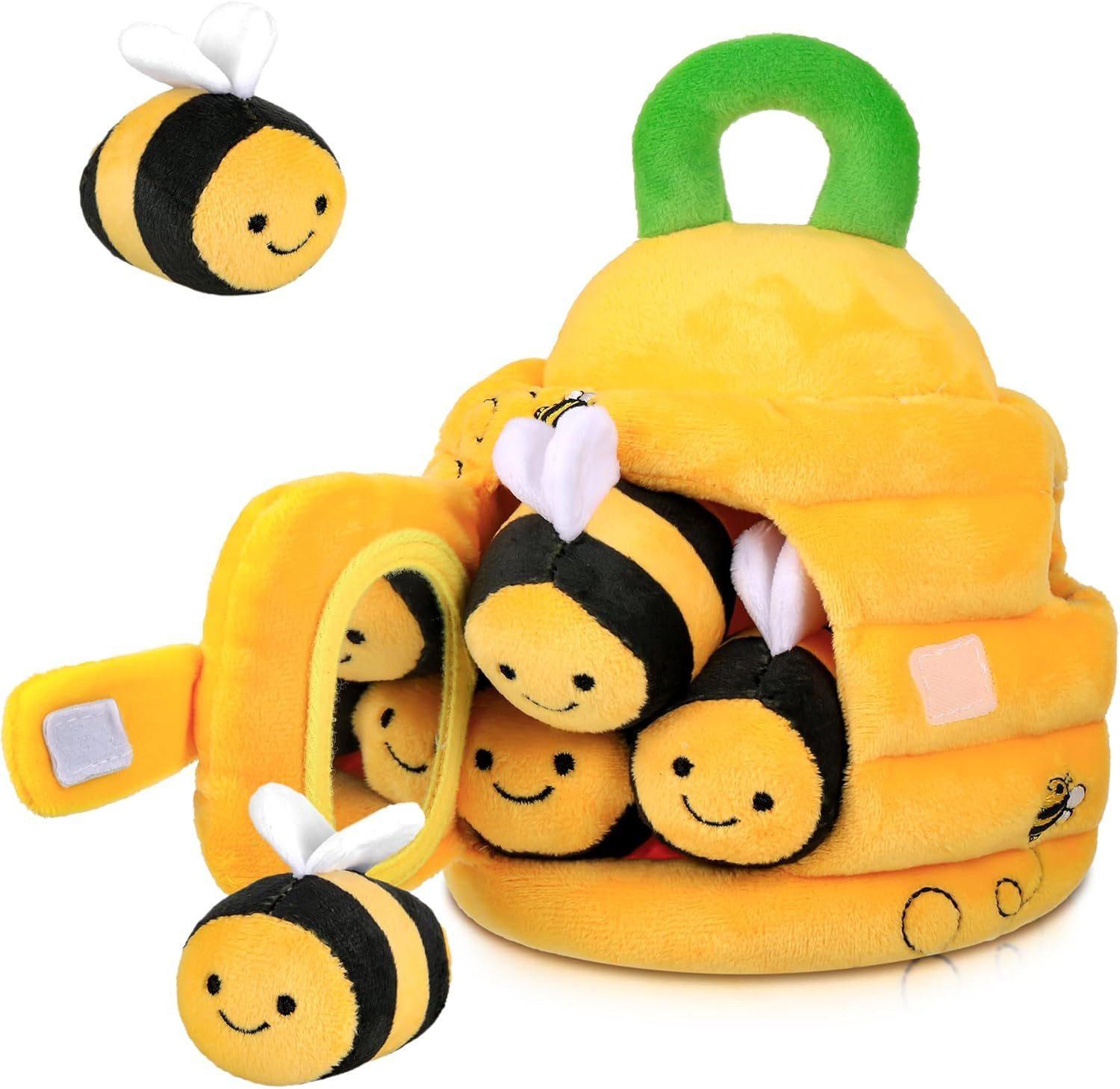 FELIXLEO Kinderrucksack Weiches Bienenstock Baby Spielzeug 5 Sensorik Bienen Montessori (1-tlg)