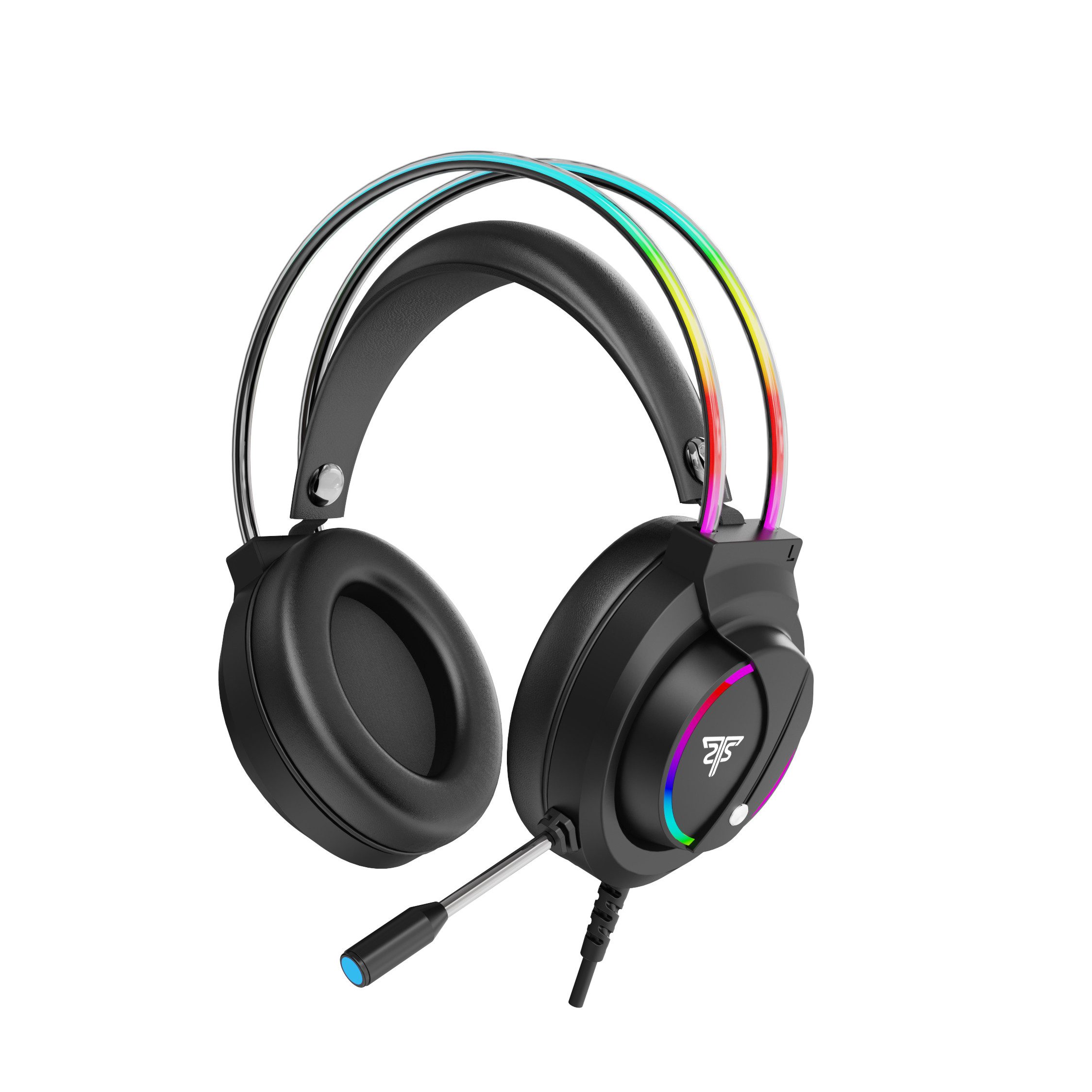 Hyrican Striker Halo ST-GH707 schwarz, RGB USB, 3,5 mm Klinke, Over Ear Gaming-Headset (3,5 mm Klinke) – Bild 2 von 5