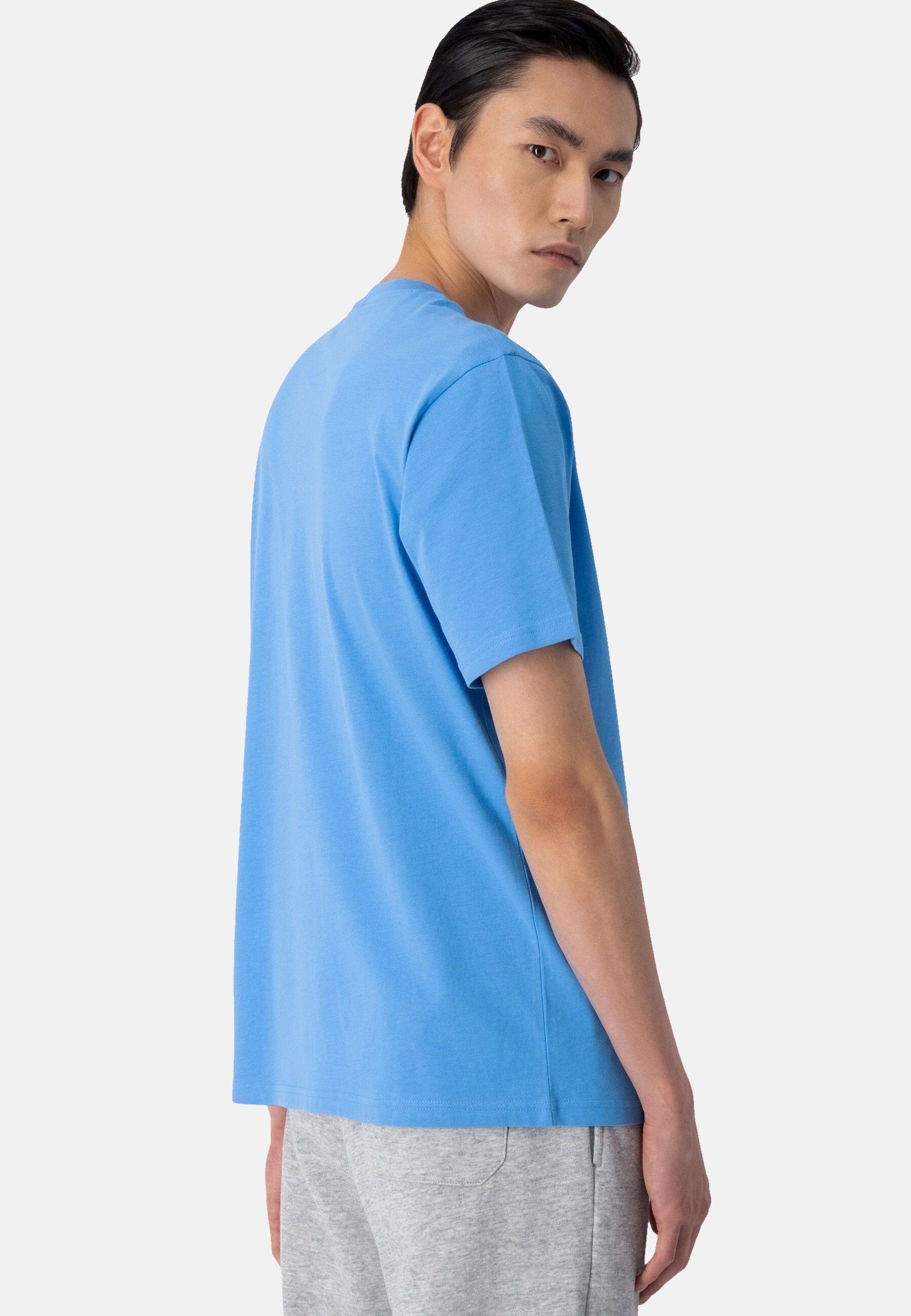 T-Shirt Shirt hellblau aus mit Rundhals-T-Shirt Baumwolle Champion