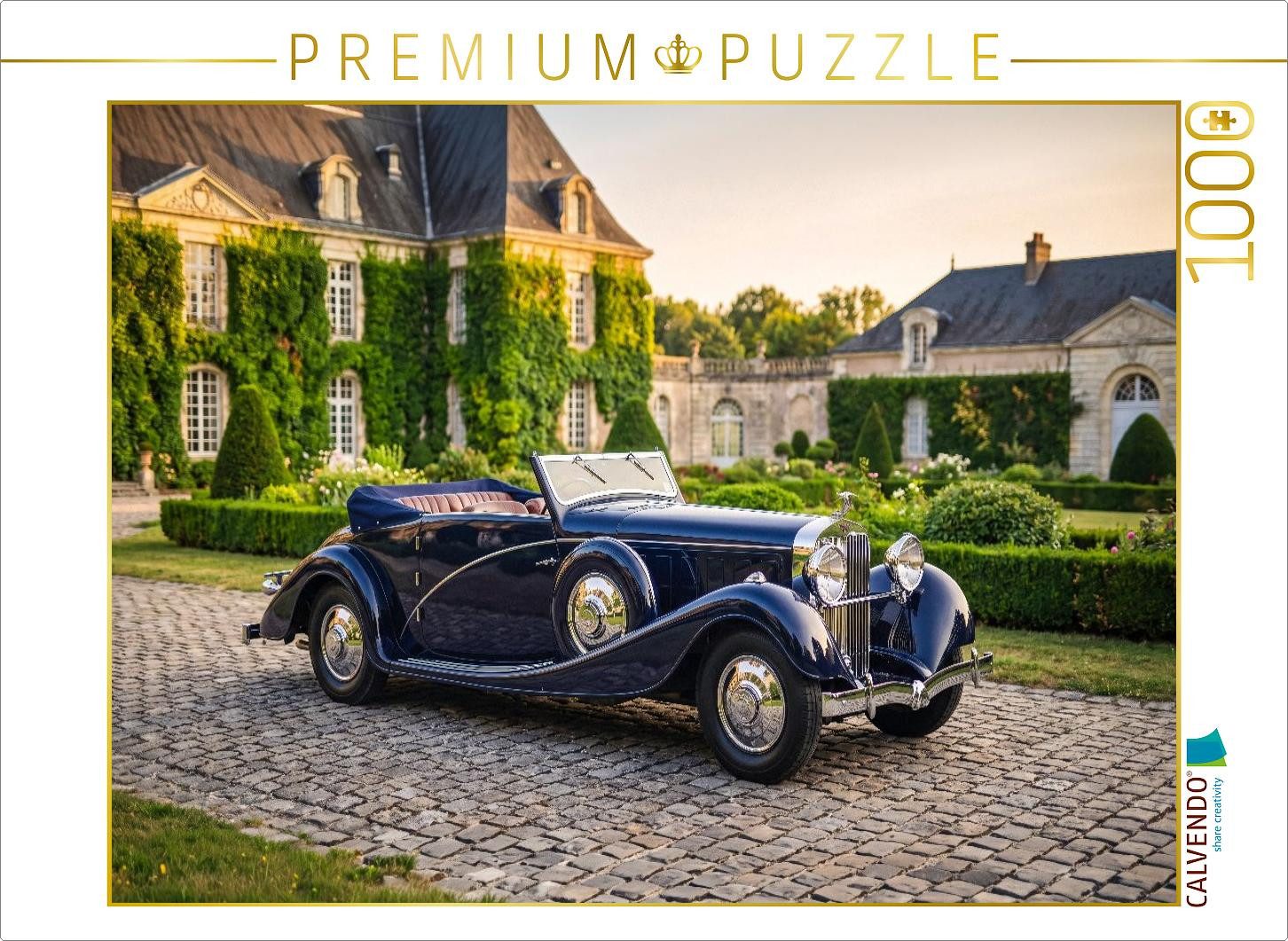 CALVENDO Puzzle CALVENDO Puzzle Hispano-Suiza J 12 (France, 1933) in the cobblestone c, 1000 Puzzleteile