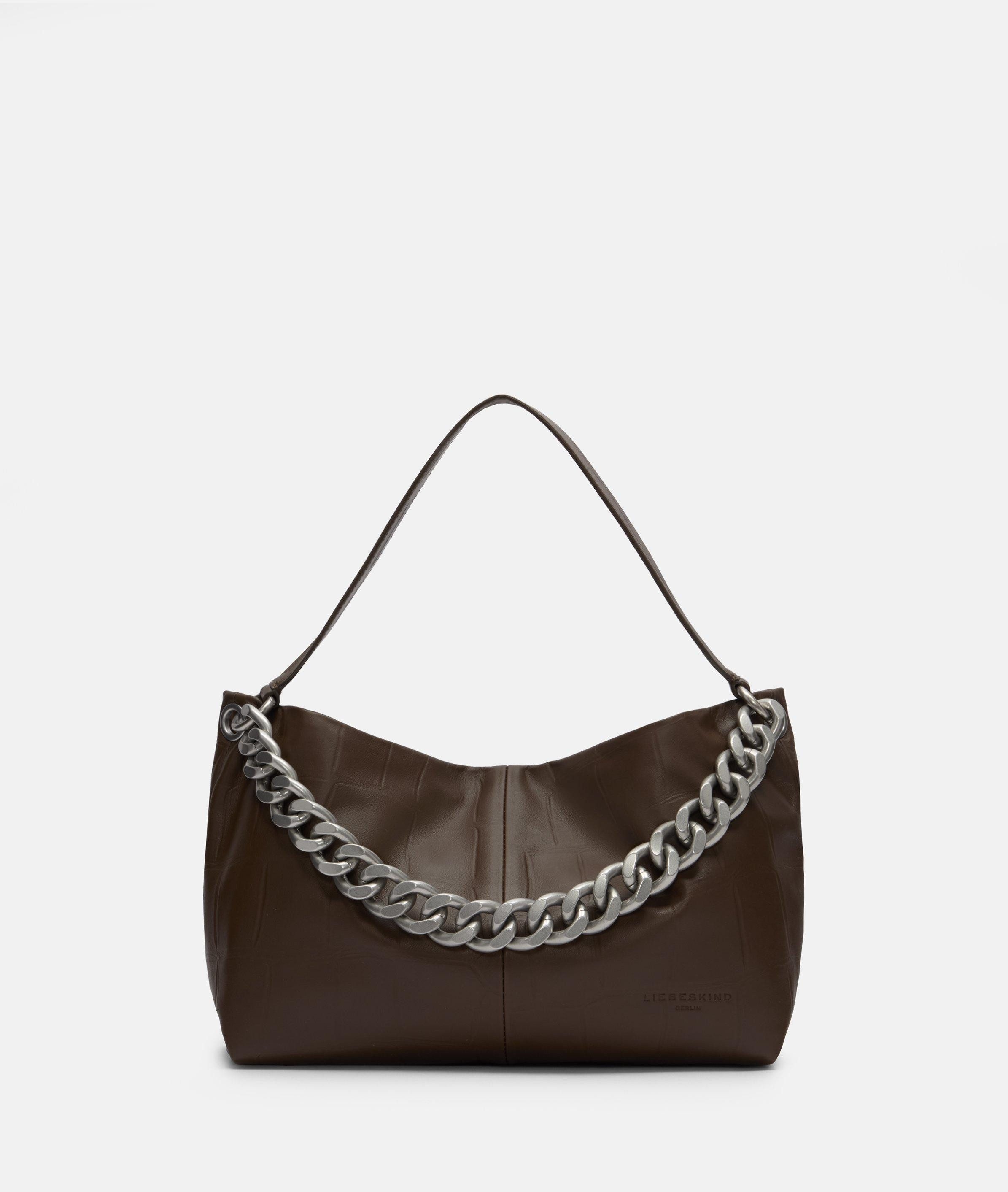 Liebeskind Berlin Schultertasche Kroko Mira Hobo M, Geräumige Hobo-Bag mit Kroko-Prägung