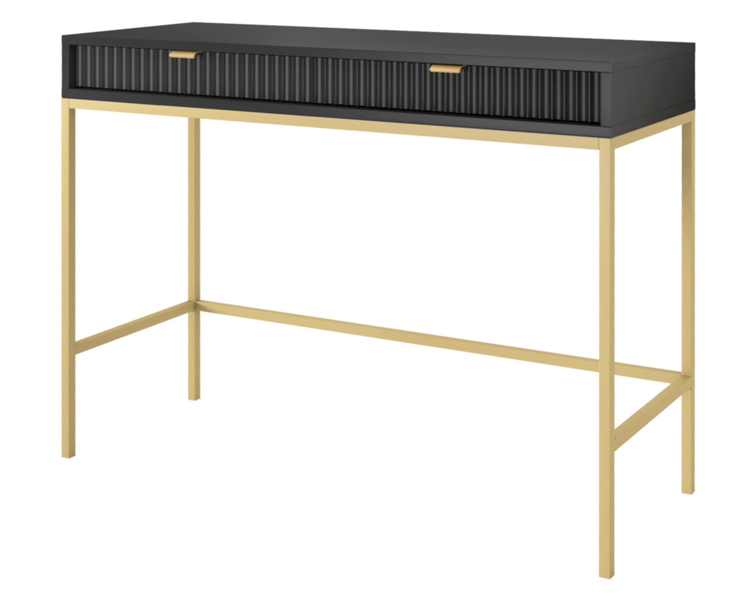 Selsey Schminktisch VELLORE, mit 2 Schubladen, goldenem Gestell, 104 cm