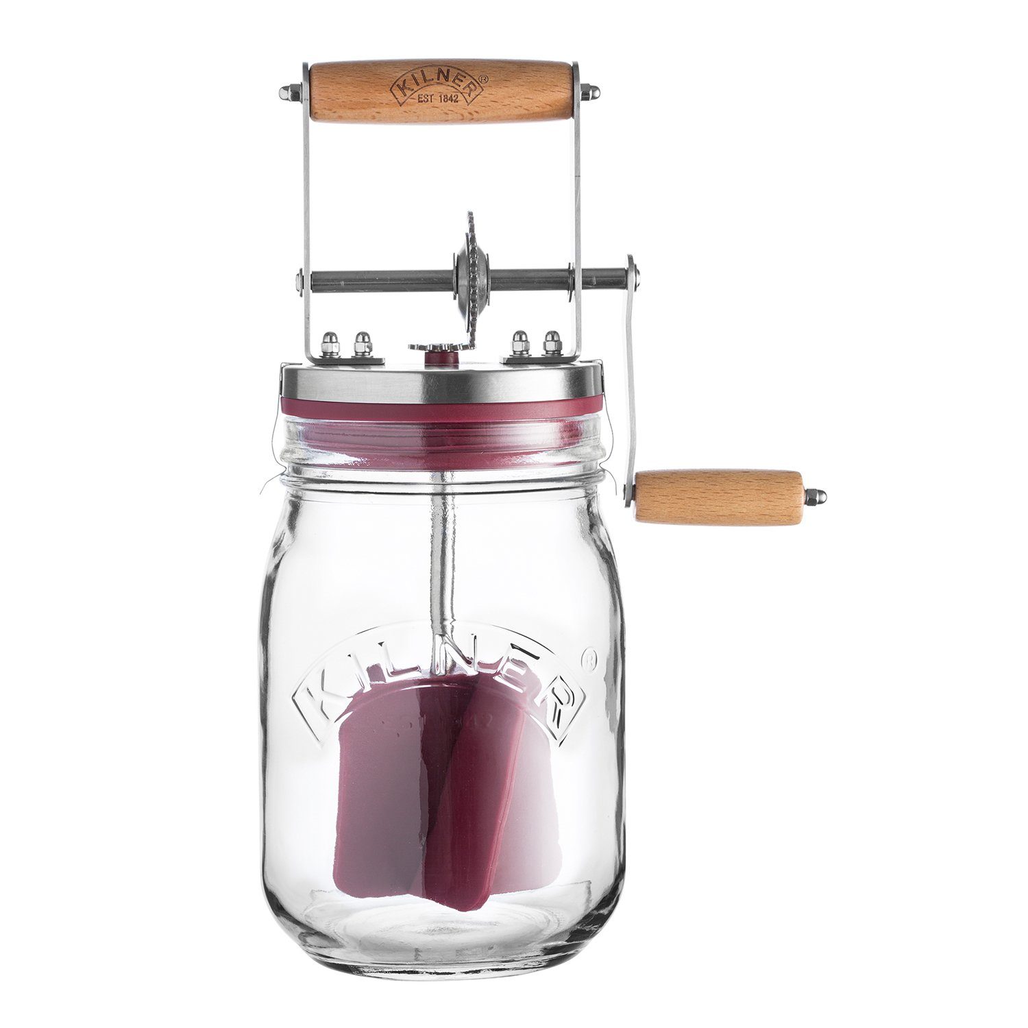 KILNER Einmachglas Butterfass, Glas, Buchenholz, Edelstahl, Silikon