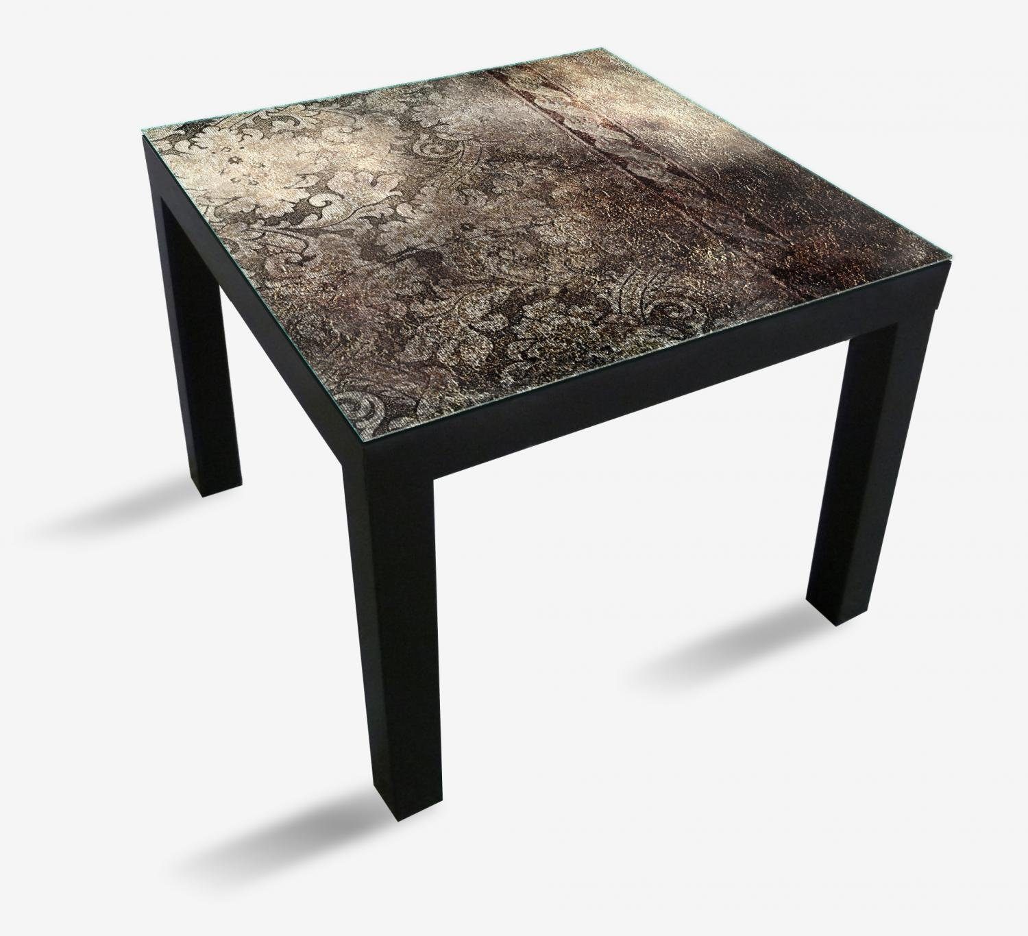 Schnörkelmuster Lack (1 Tischplatte in dunkelbraun für Ikea St), Wallario geeignet Tisch