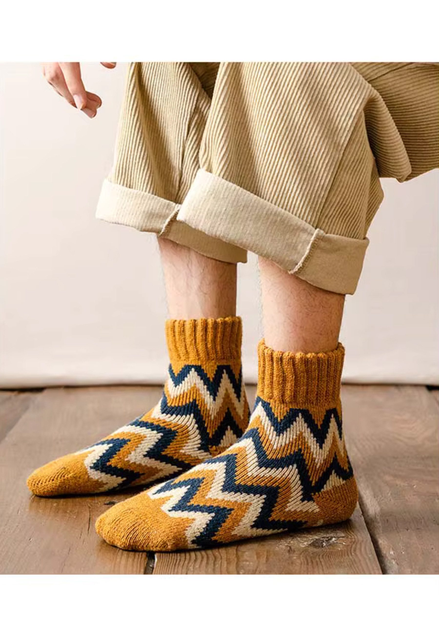 Yuhu Socken Warme Winter Socken Größe 40–46 mit Wolle für Herren