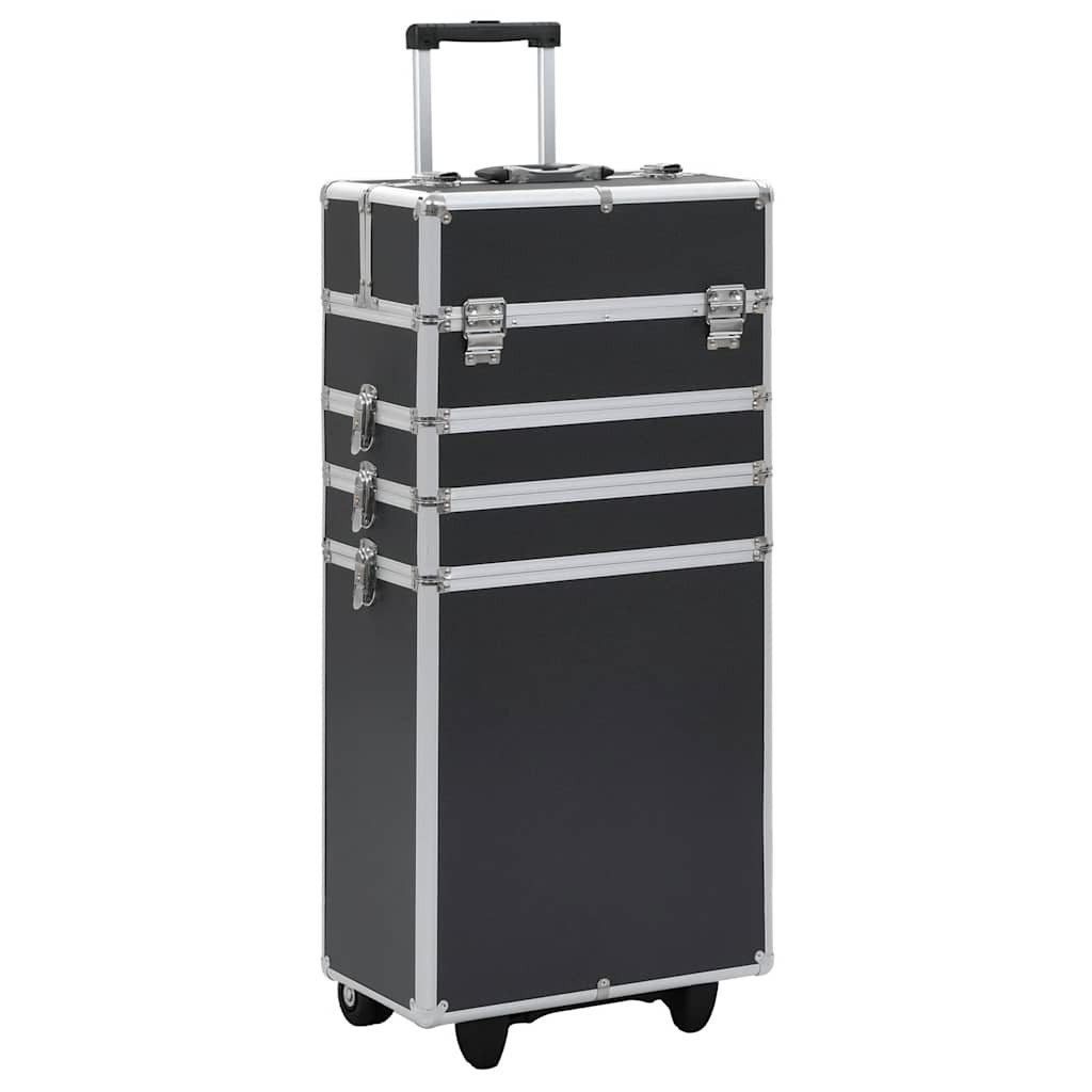 vidaXL Koffer Kosmetikkoffer Aluminium Schwarz
