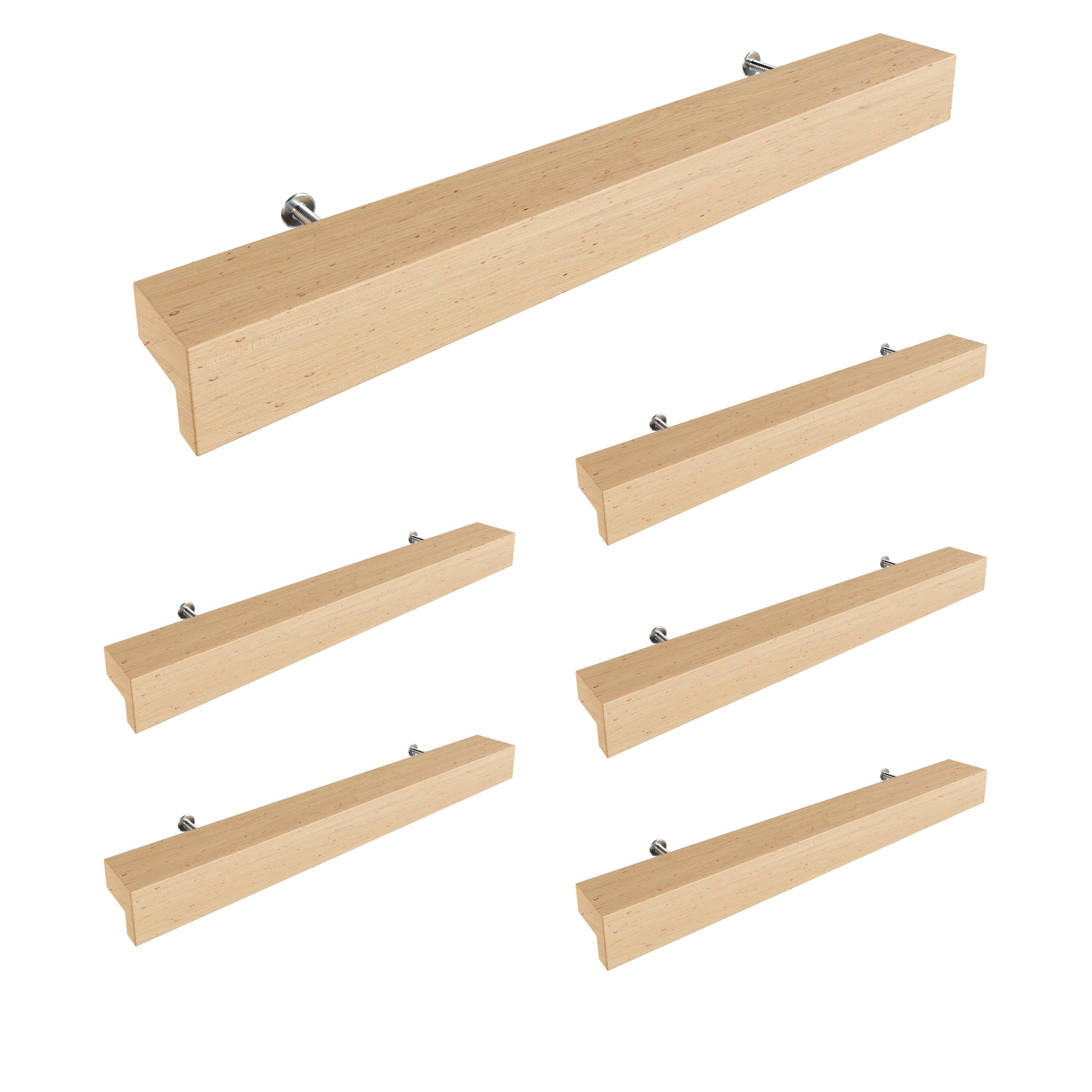 sossai® Möbelgriff Buchenholzgriff, GAH01 (6-St), Lochabstand 128mm