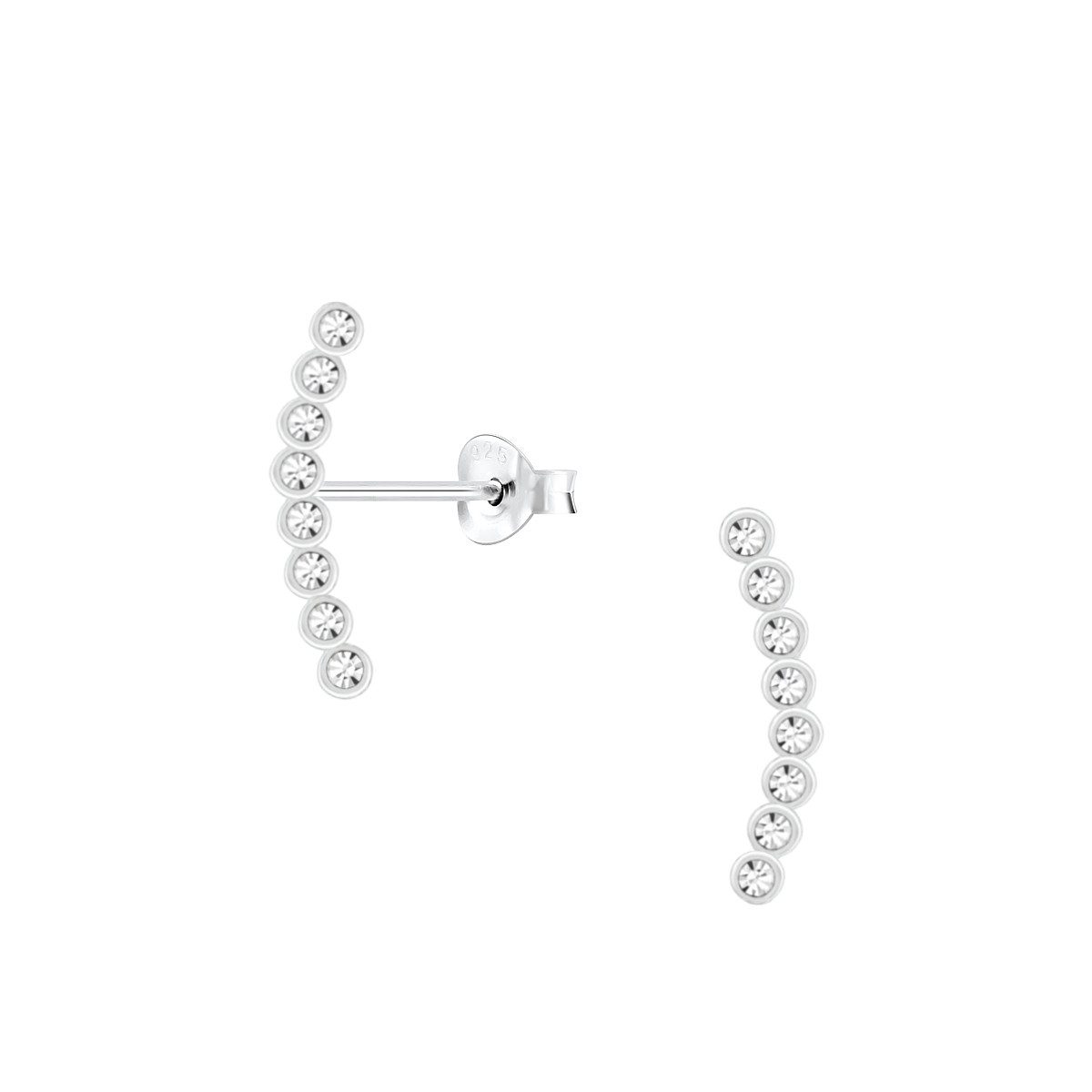ALEXANDER YORK Paar Ohrstecker ZIRKONIAREIHE 8 rhodiniert, 2-tlg., 925 Sterling Silber
