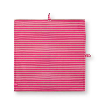 PiP Studio Geschirrtuch Geschirrtücher-Set Stripes Pink (65x65cm) (2-teilig)
