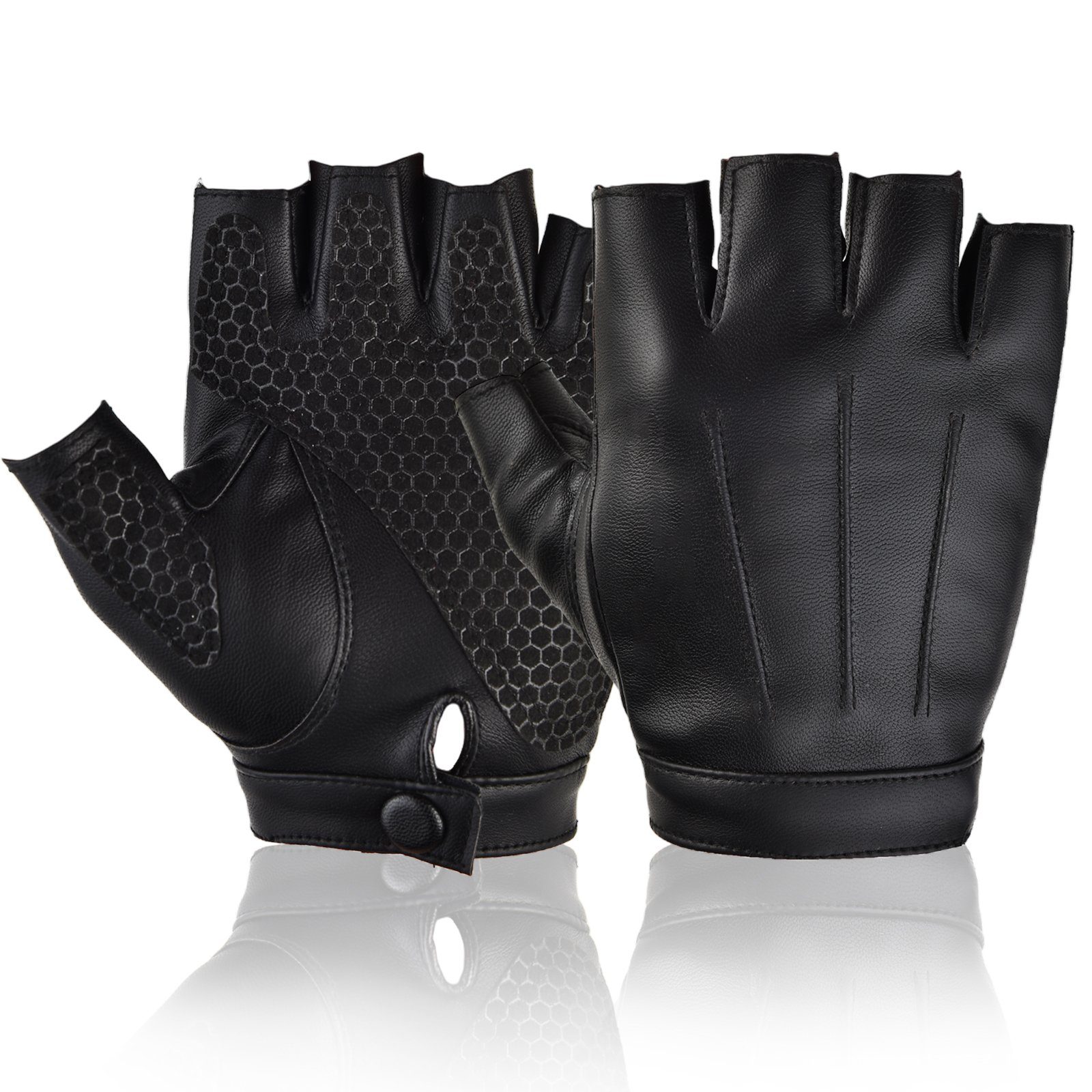 Trainingshandschuhe Herren Krafttraining,Bodybuilding,Radsport Sporthandschuhe,Trainingshandschuhe,Fitness BTTO Damen Fingerlose Lederhandschuhe,Für Handschuhe