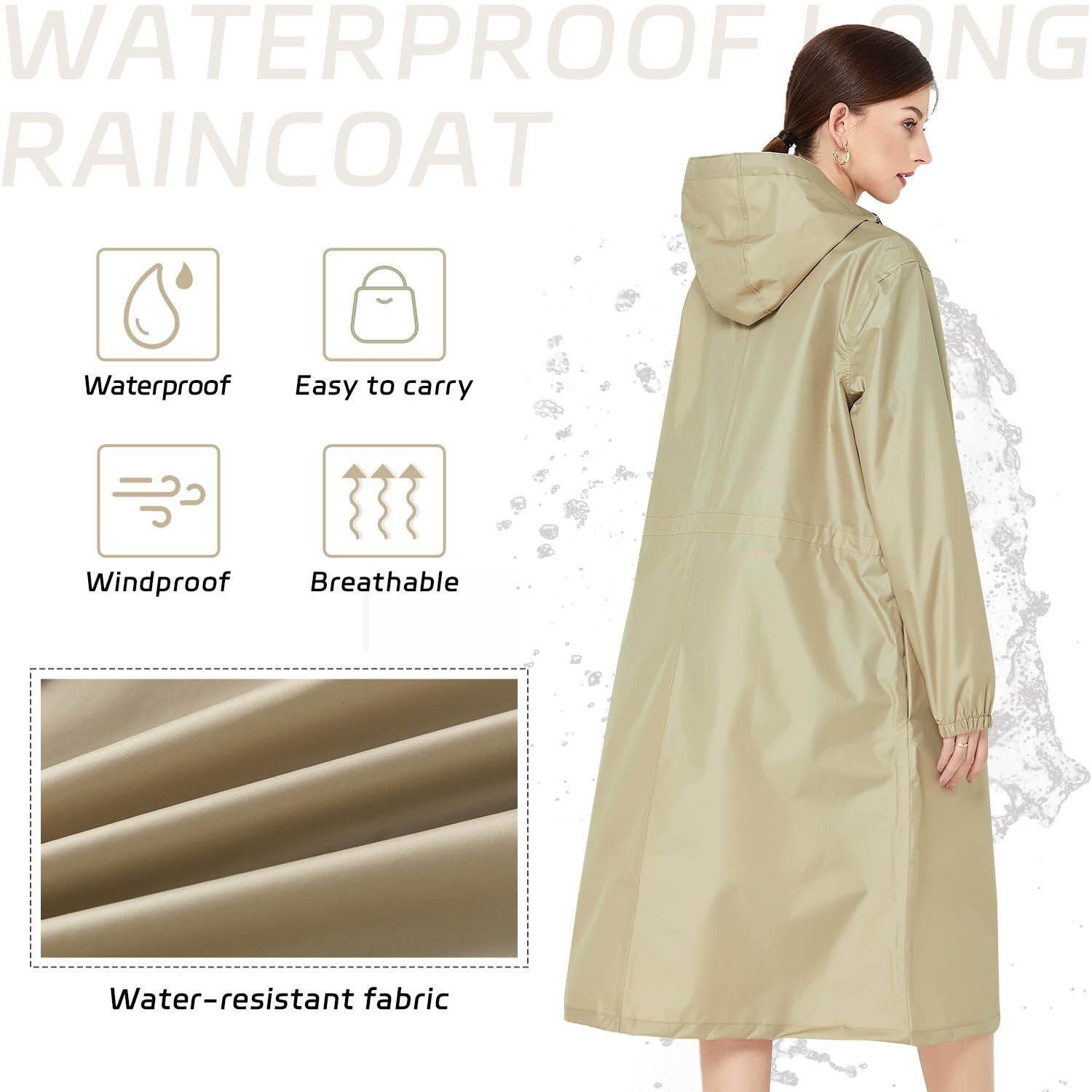RWEUOQ Regenmantel Regenmantel Damen Wasserdicht Leicht günstig online kaufen