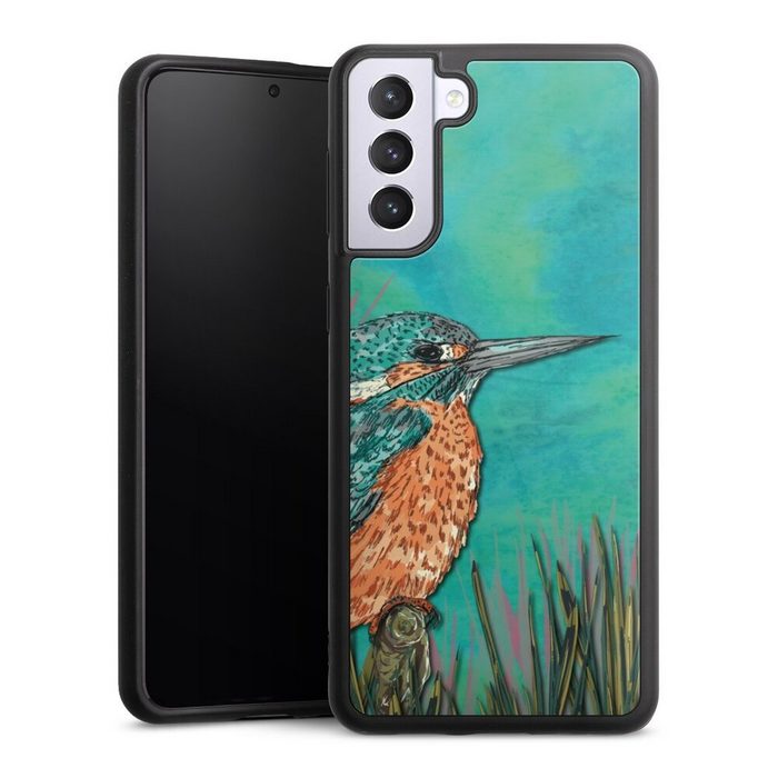 DeinDesign Handyhülle Tiere Vogel Malerei Kingfisher Samsung Galaxy S21 Plus 5G Gallery Case Glas Hülle