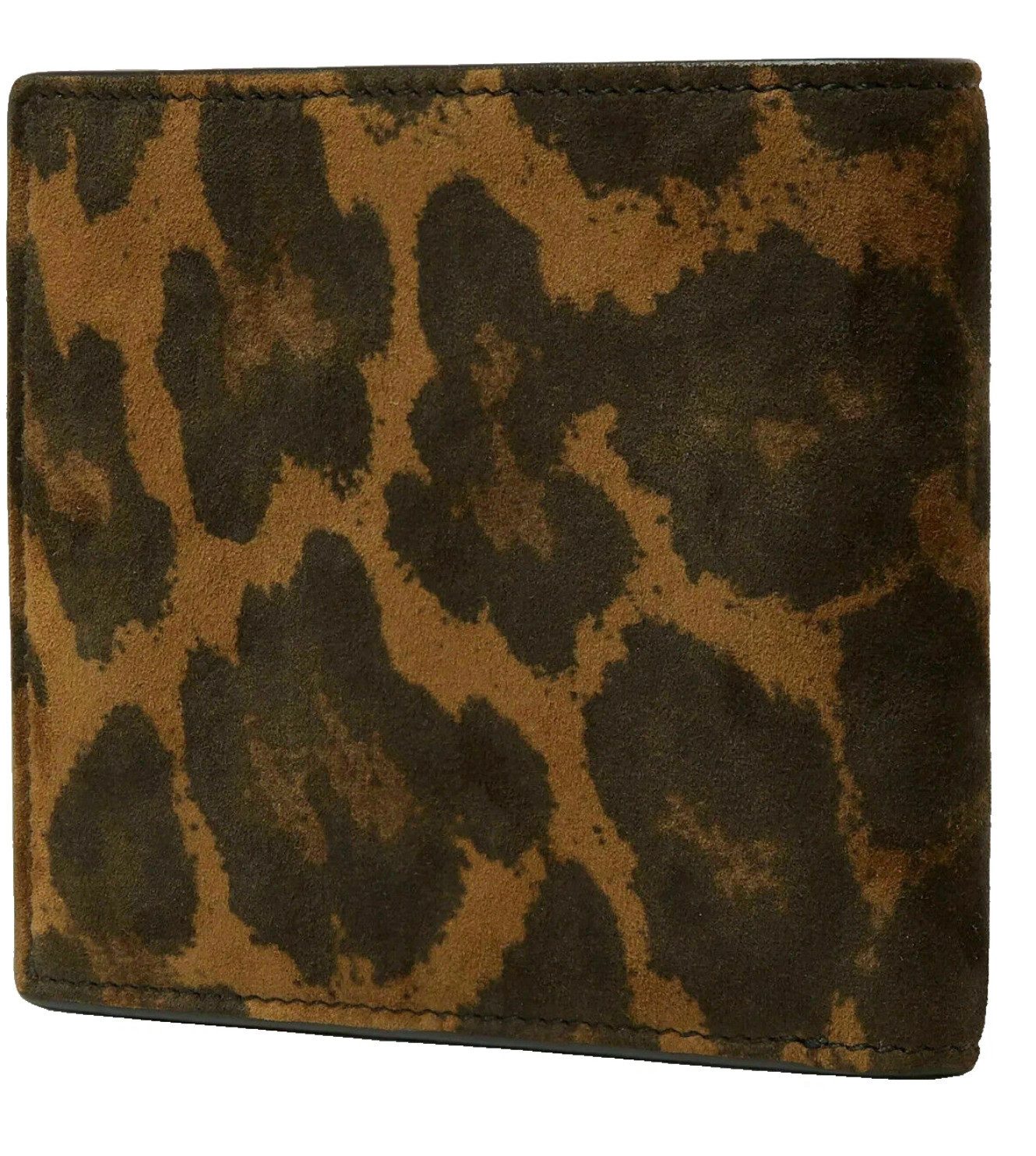 Tom Ford Geldbörse Herren Portemonnaie Nubuck Leder Leopard Print Bifold, Lieferung in Original-TOM-FORD-Box mit Staubbeutel