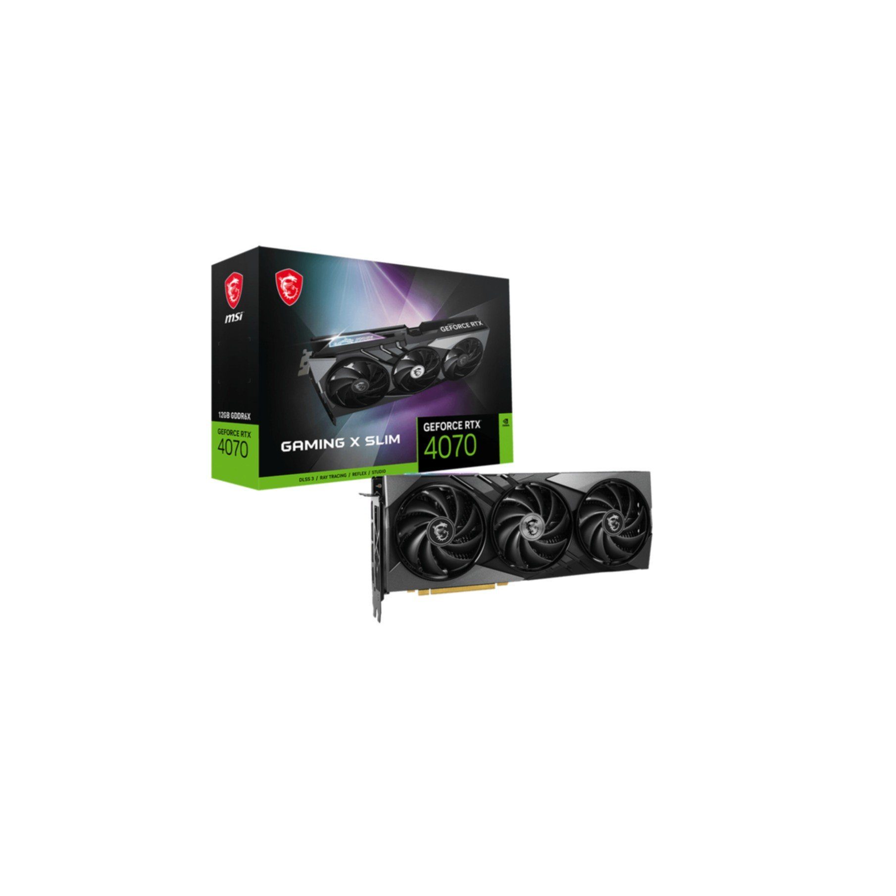 MSI GeForce RTX 4070 GAMING X SLIM 12G Grafikkarte (12 GB, GDDR6X), Max ...