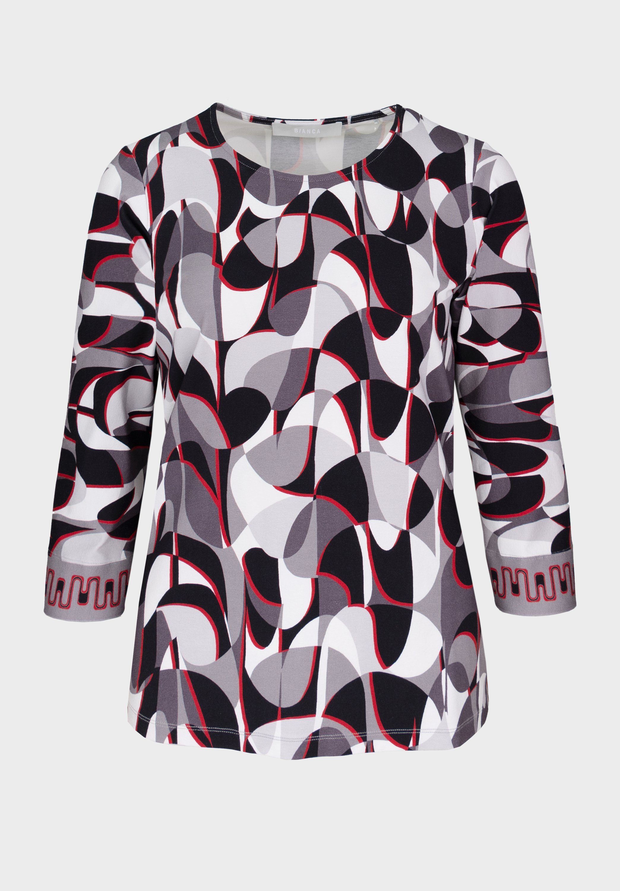 bianca Print-Shirt DINI aus modernem graphischen Muster in Trendfarben