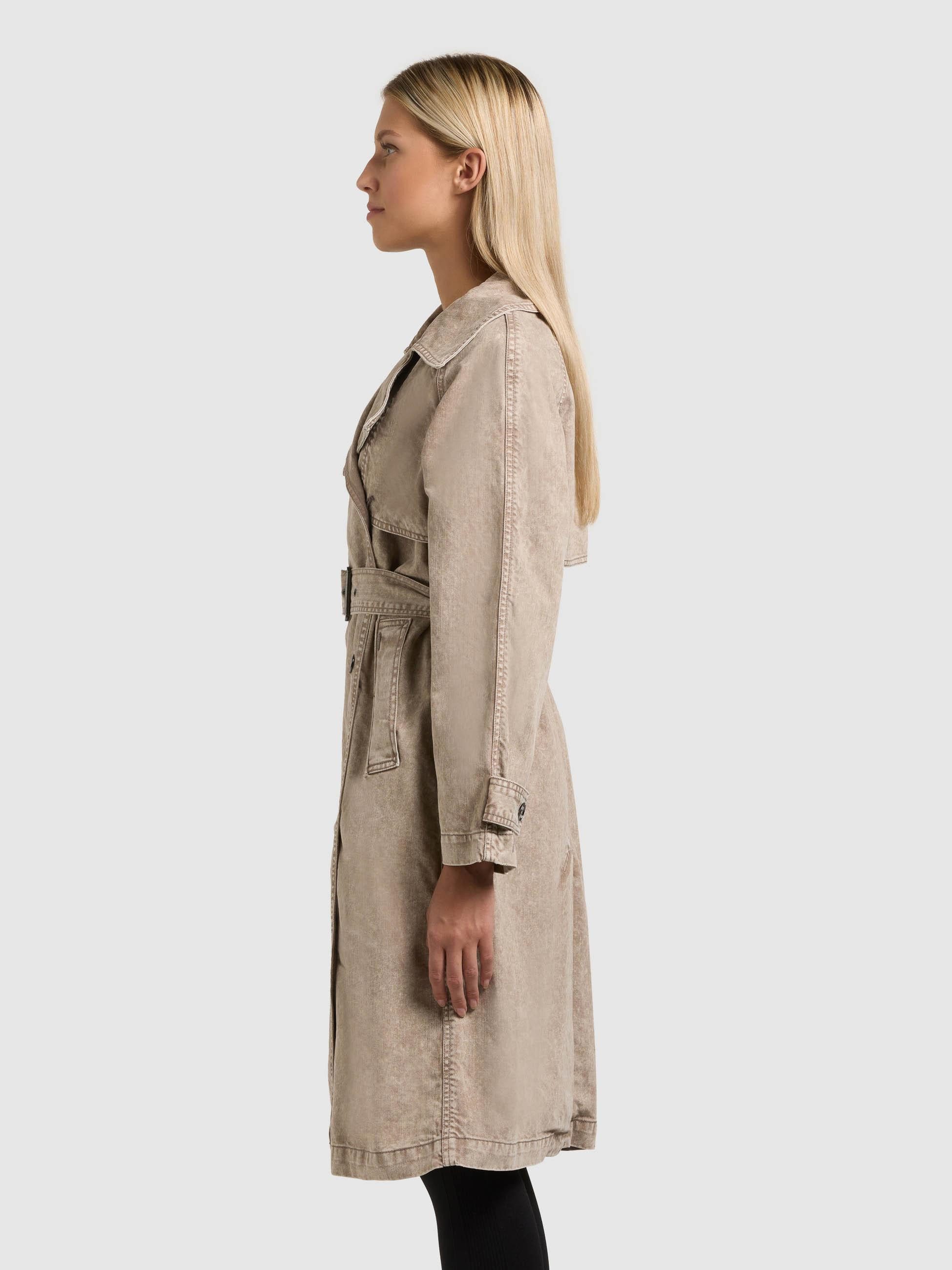 khujo Trenchcoat Enza Damen Übergangsmantel in Jeans-Optik