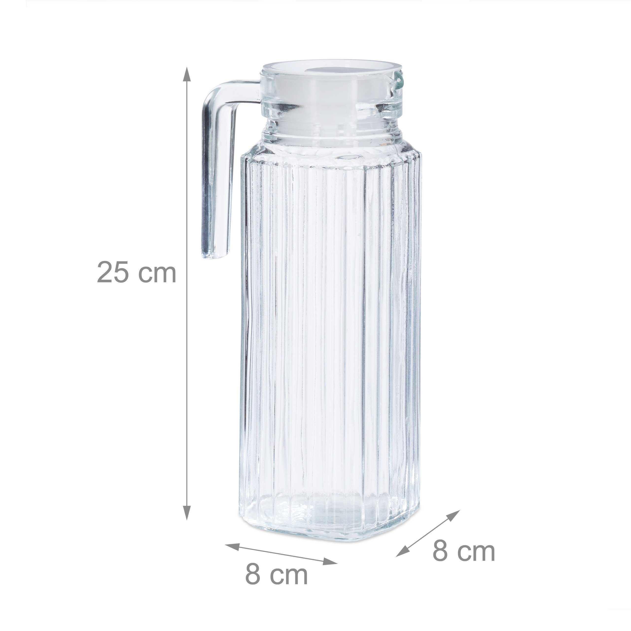 relaxdays Wasserkrug Saftkrug Glas 1 l