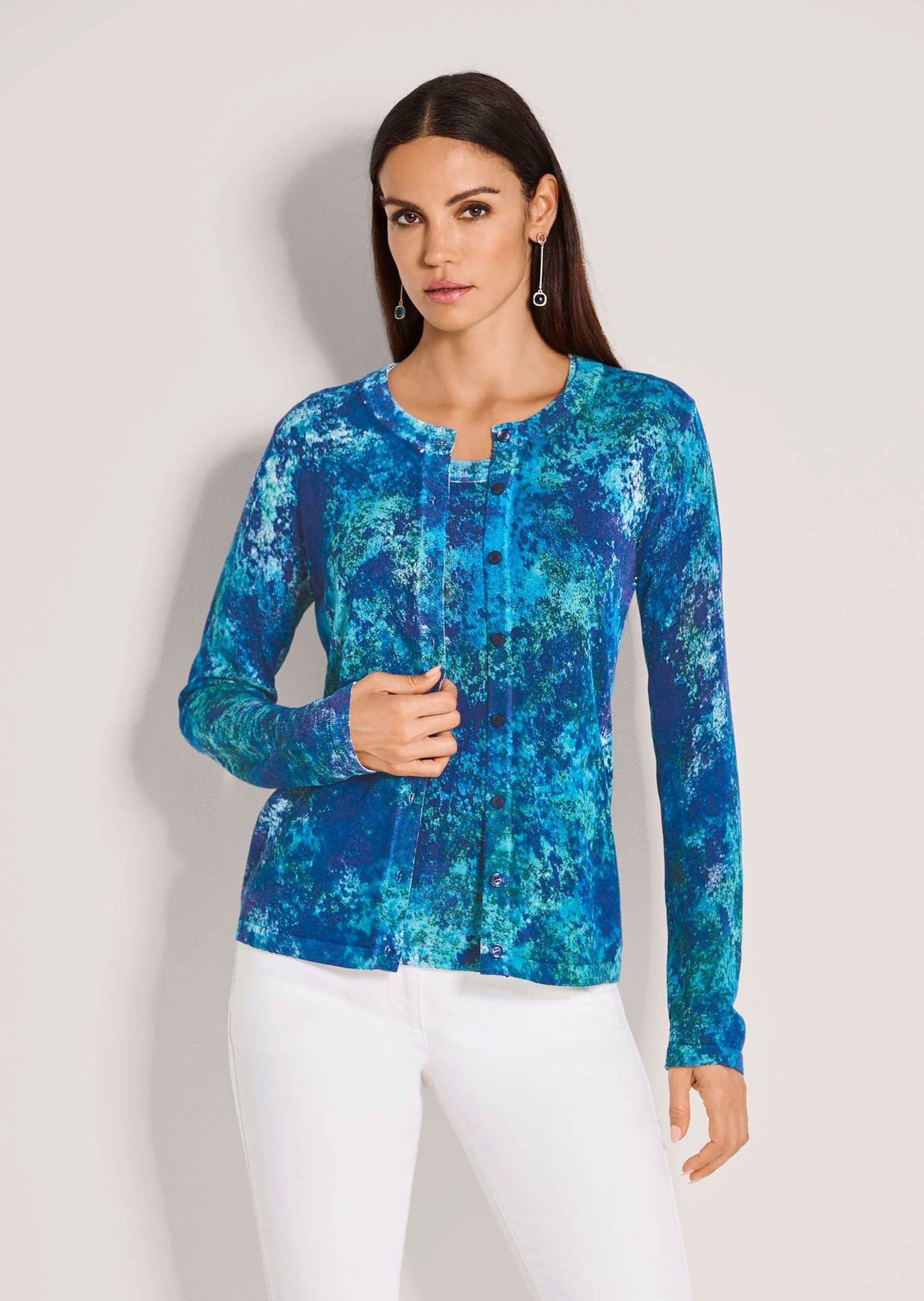 MADELEINE Strickjacke Langarm Viskose-Jacke mit Knopfleiste Feinstrickjacke günstig online kaufen