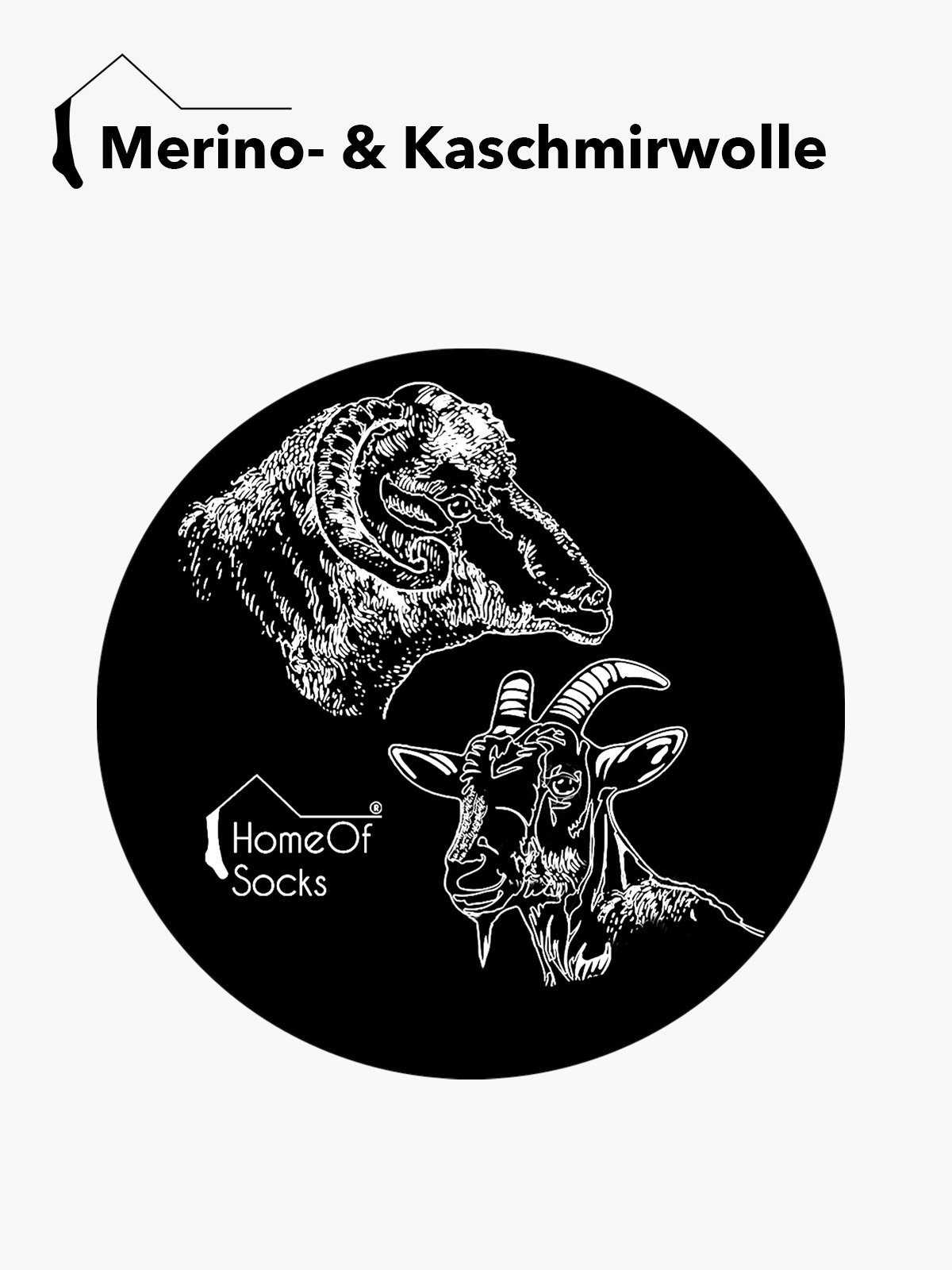 HomeOfSocks Kniestrümpfe Merino Kaschmir Kniestrumpf und Merino- Luxuriöse Grau Weich Extra Kniestrümpfe Wollsocken mit Kashmirwolle