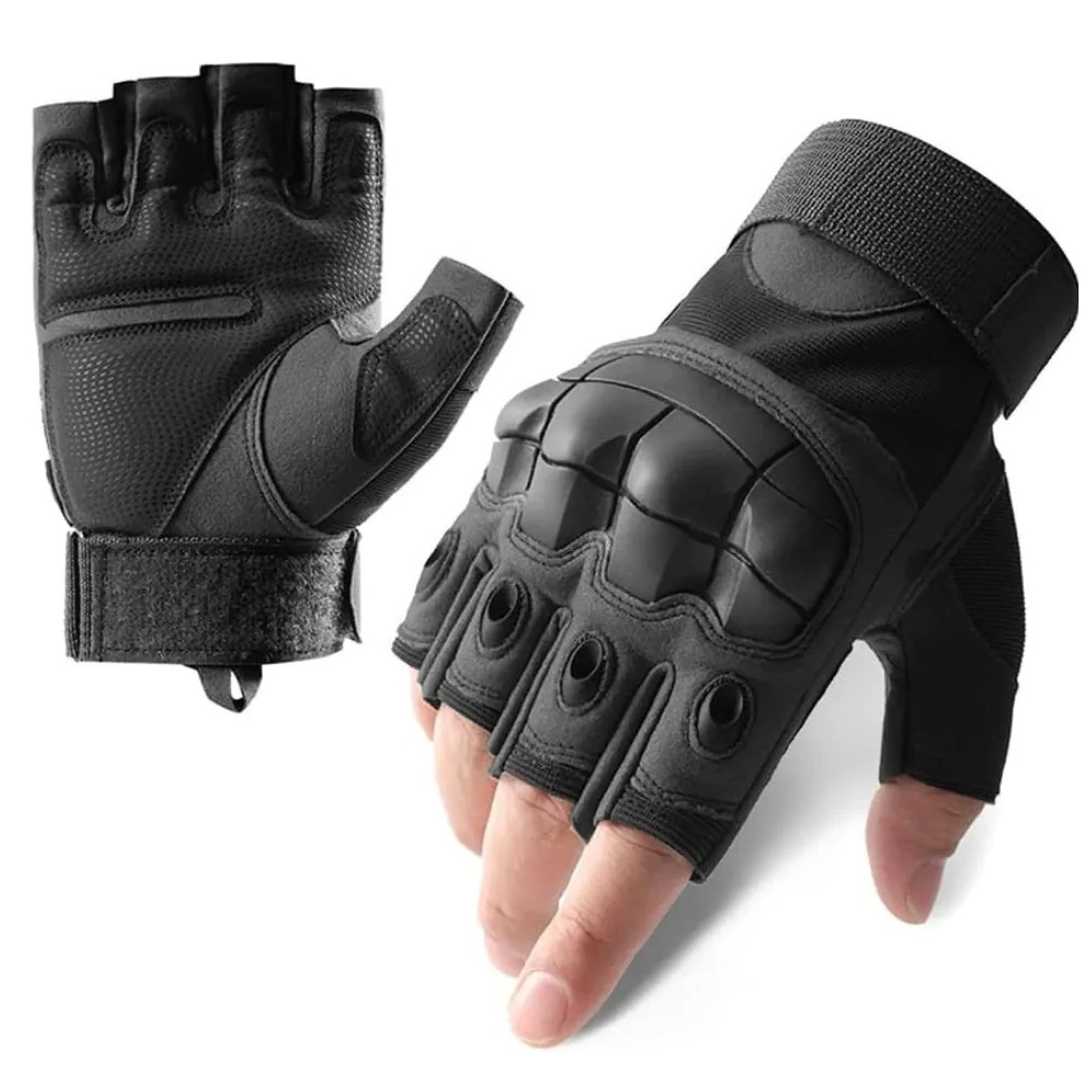 Foxter Sport Multisporthandschuhe Fingerlose Taktische Schutzhandschuhe Outdoor Sport (Fingerlose Outdoor Schutzhandschuhe mit rutschfester Handfläche Paar, Handschuh-Set für Outdoor Sport und Freizeitaktivitäten 1 Paar Stoff) Robuste taktische Sporthands