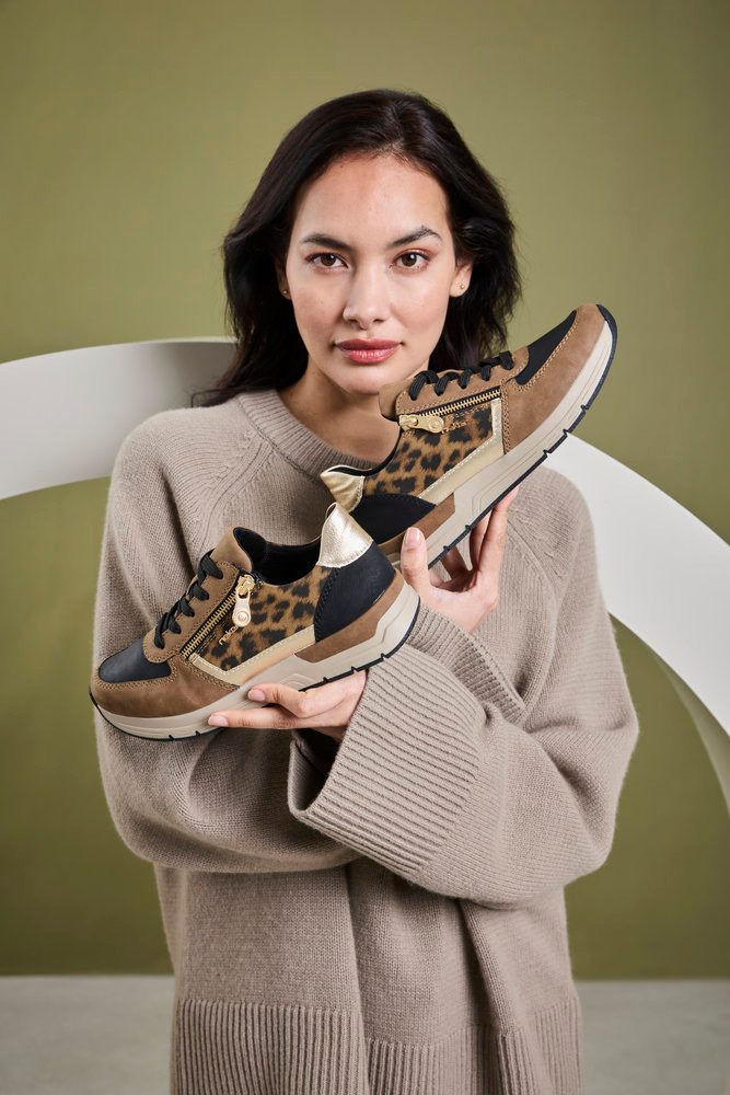 Rieker Sneaker Freizeitschuh, Schnürschuh, Halbschuh mit modischen Akzenten