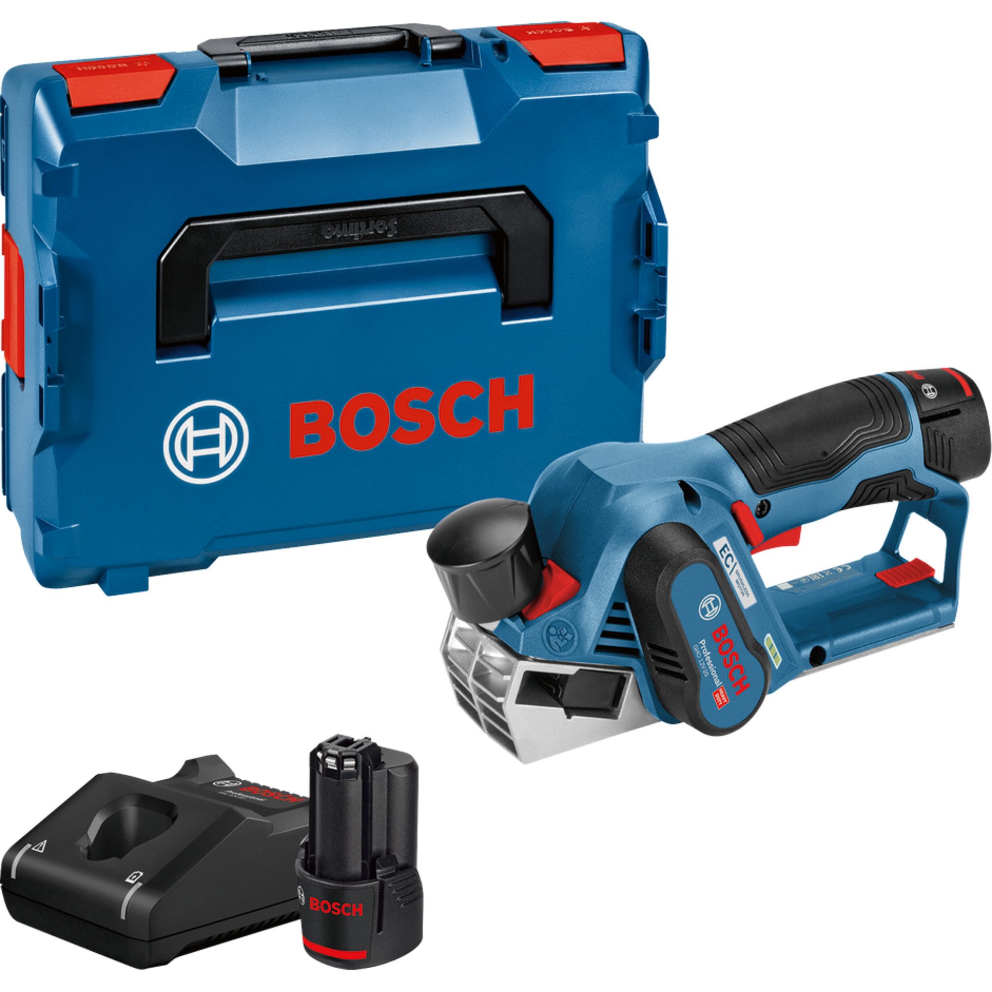 Bosch Professional Akku-Elektrohobel Bosch Professional Akku-Hobel GHO 12V-20, (2x Li-Ionen Akku 3,0Ah)
