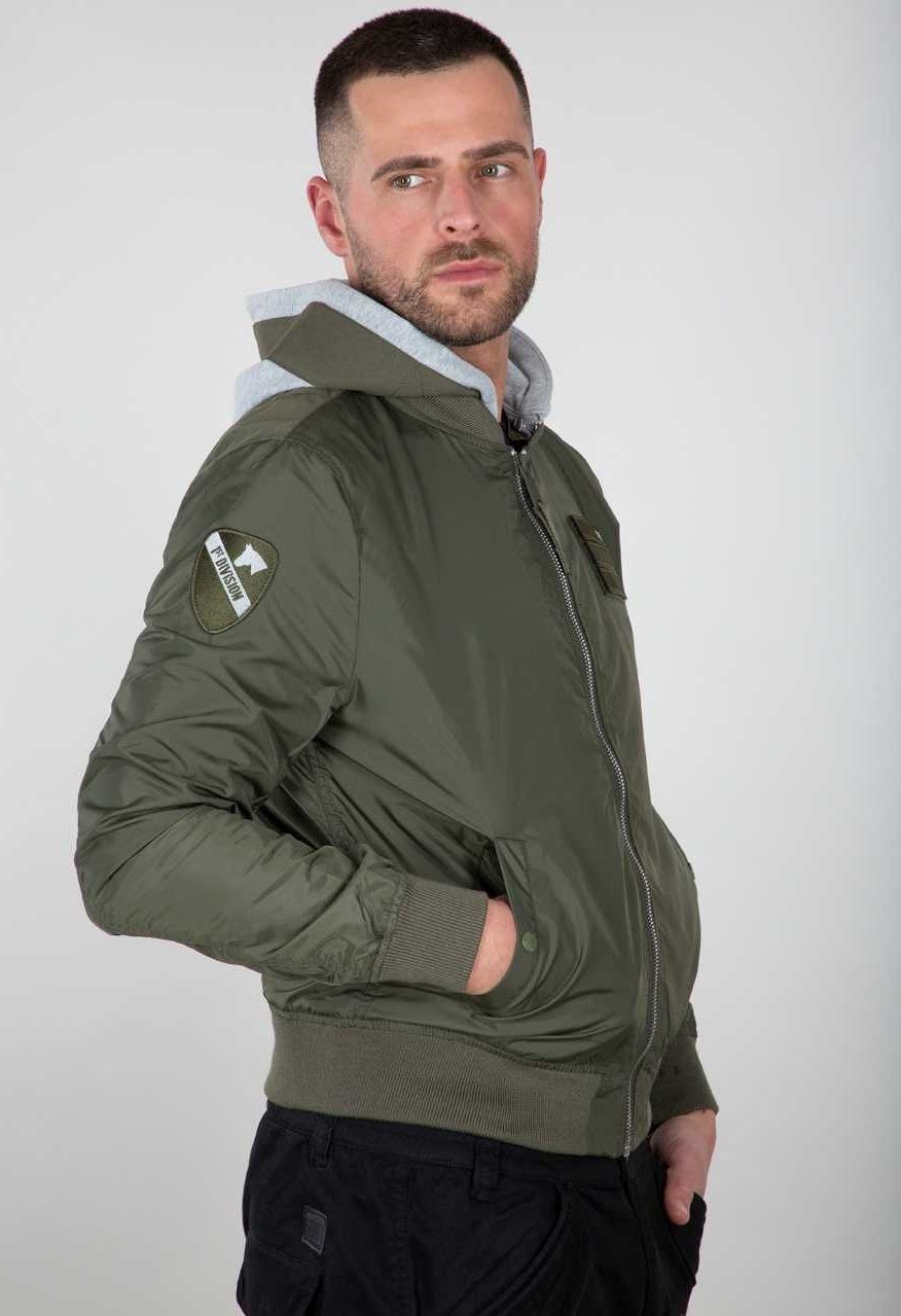Alpha Industries Funktionsjacke Fliegerjacke MA-1 TT Custom mit Kapuze olivegrün Herren
