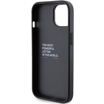 BMW Smartphone-Hülle BMW Apple iPhone 15 Carbon Hardcase Schutzhülle mit Stand Case Schwarz