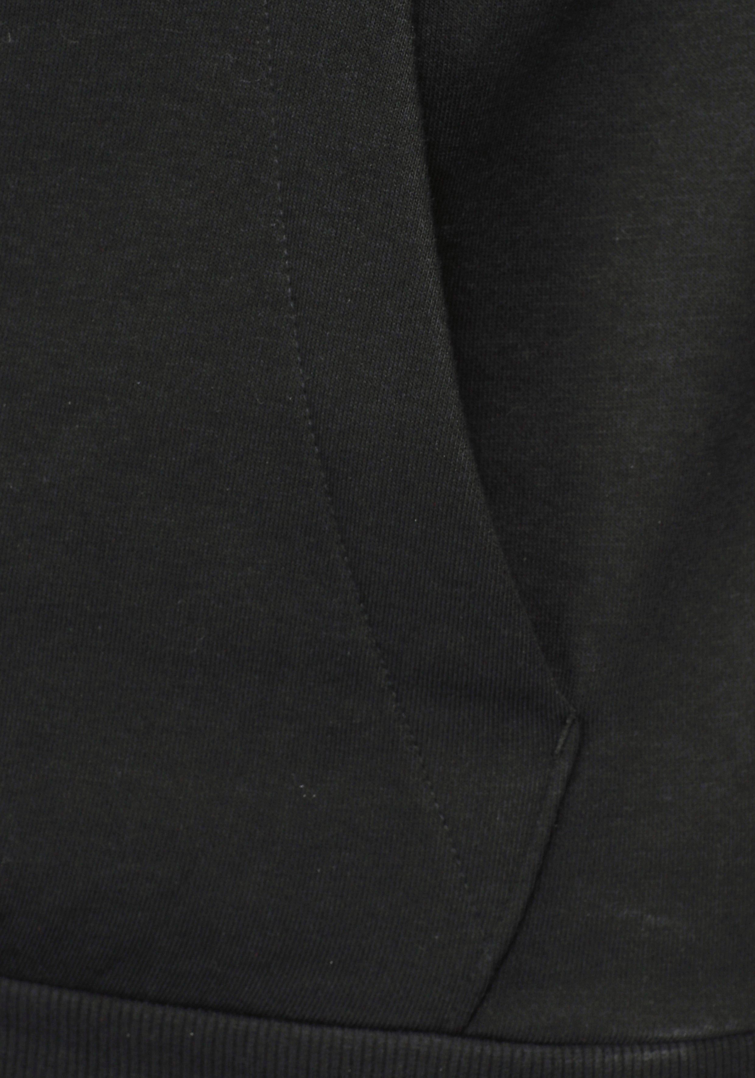 FLEECE White adidas ESSENTIALS Black Sweatshirt HOODIE Sportswear 3STREIFEN /