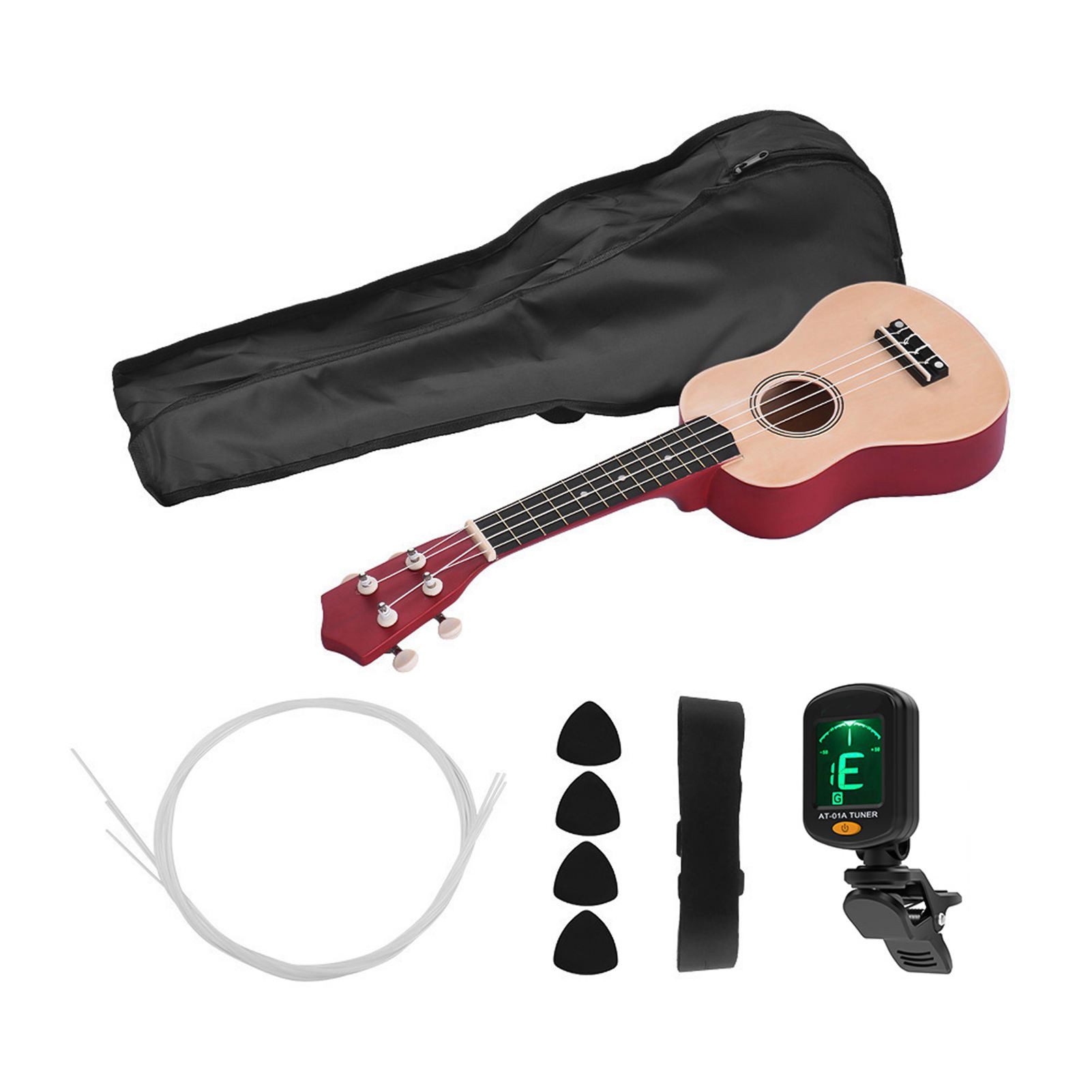 Ukulele 21 Zoll farbiges Akustik-Sopran-Ukulelen-Set