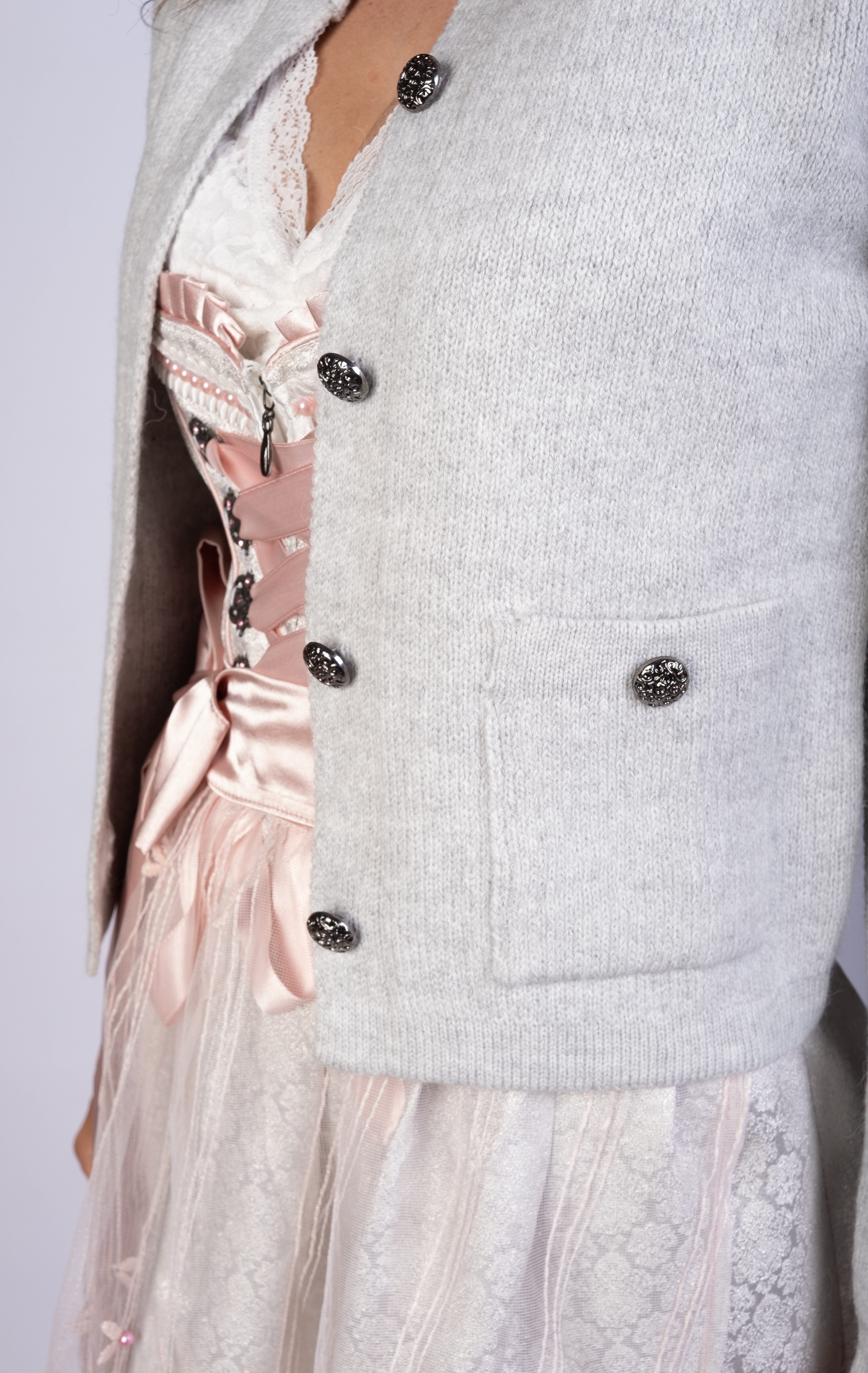 Trachtl Trachtenjacke Jacke - Trachtl Rosi Grau 34