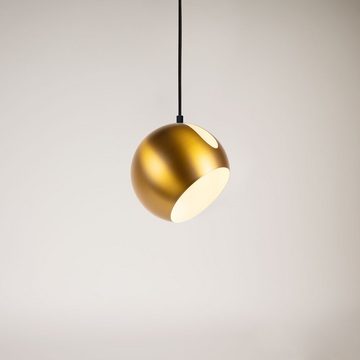 s.luce Pendelleuchte Pendelleuchte Ball 3-flammig mit Deckenschiene Gold