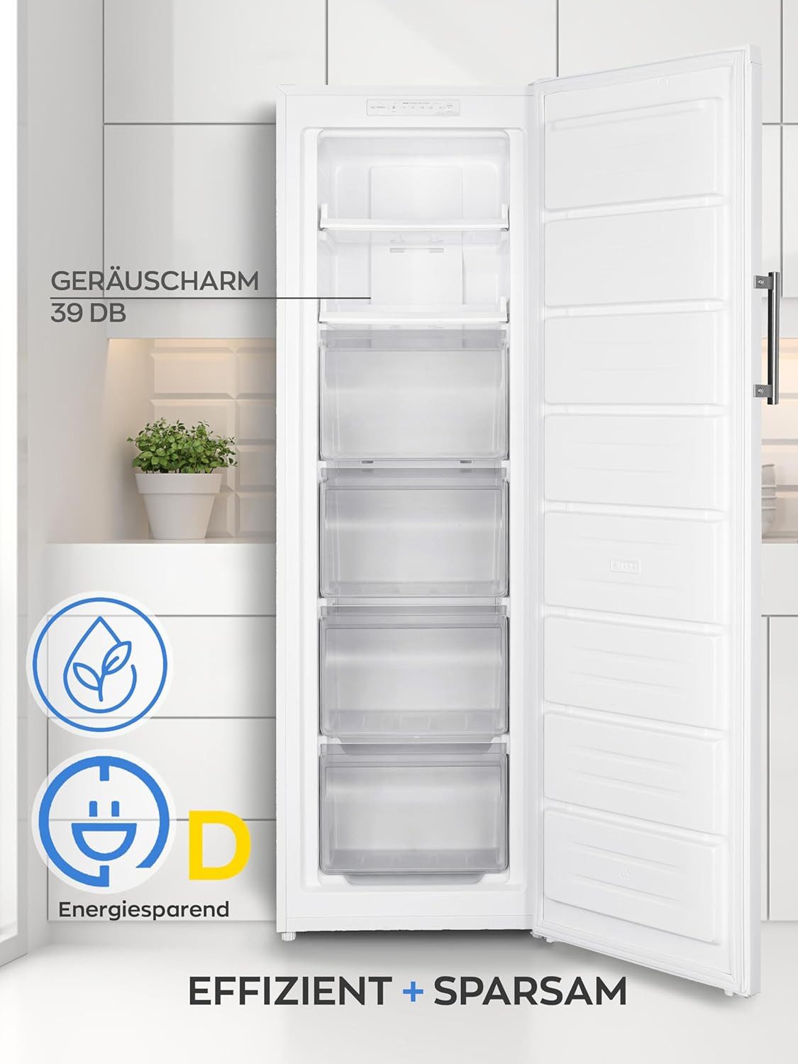 Heinrich´s Gefrierschrank HGS 3193 W, 170.5 cm hoch, 54.5 cm breit, Tiefkühlschrank Freezer 204 L No-Frost