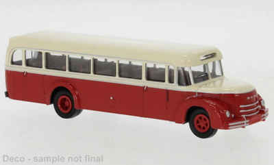 Brekina Modellauto Brekina H0 1/87 59221 MAN MKN Rundhauber rot/weiß hellbeige, rot, 1952, Maßstab 1:87