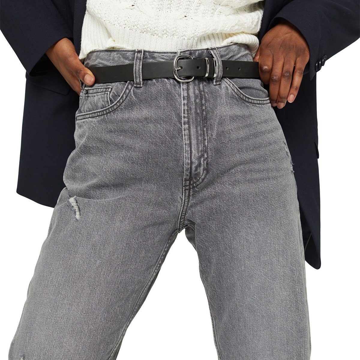 Esprit Ledergürtel Narrow Leather Belt Damen Leder Gürtel mit Dornschließe 012EA1S301-001