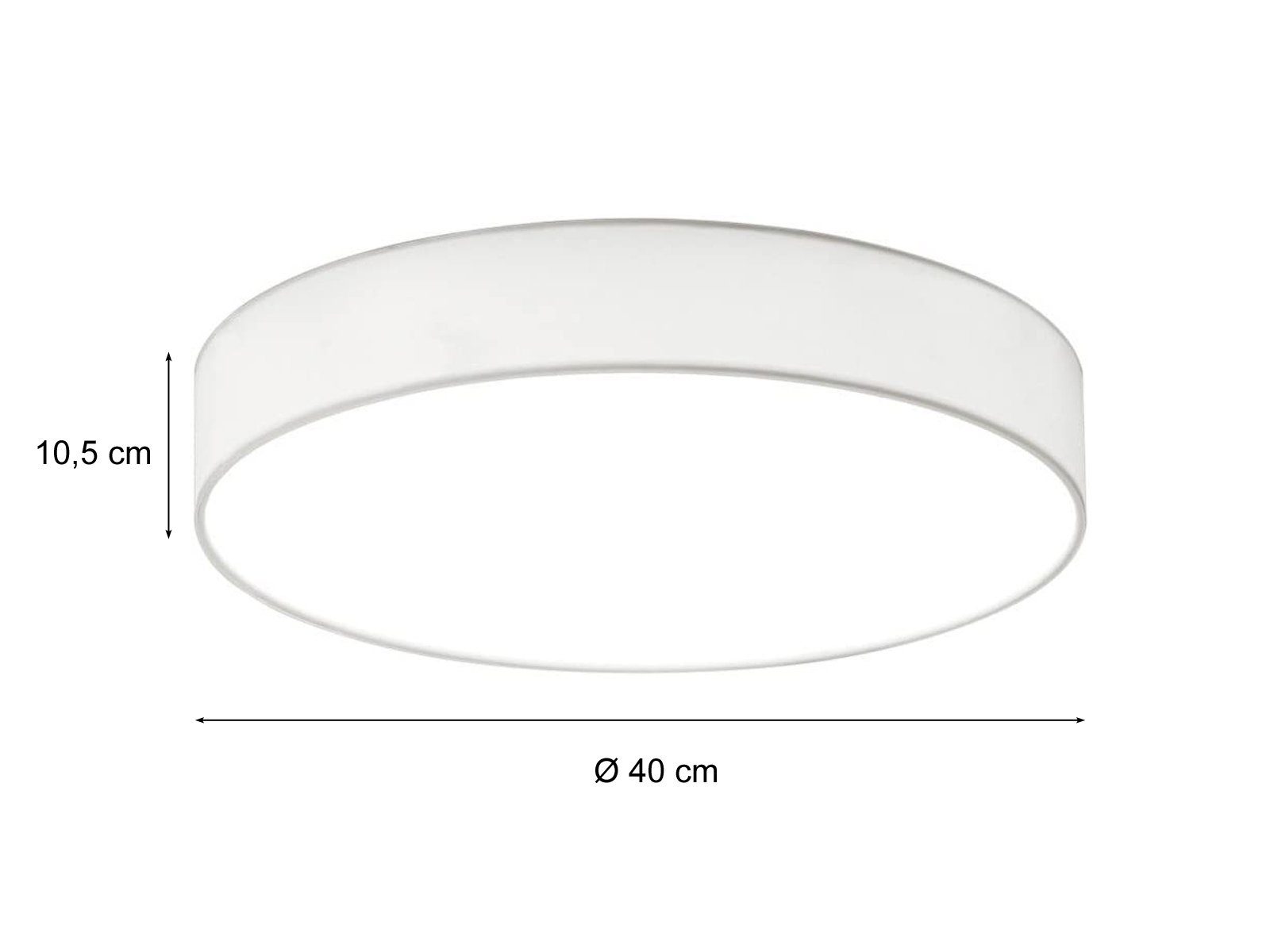 dimmbare Lampen-schirm LED Weiß LED 2er-SET Stoff meineWunschleuchte integriert, mit Deckenleuchte, Warmweiß, Dimmfunktion, Design-klassiker flache fest