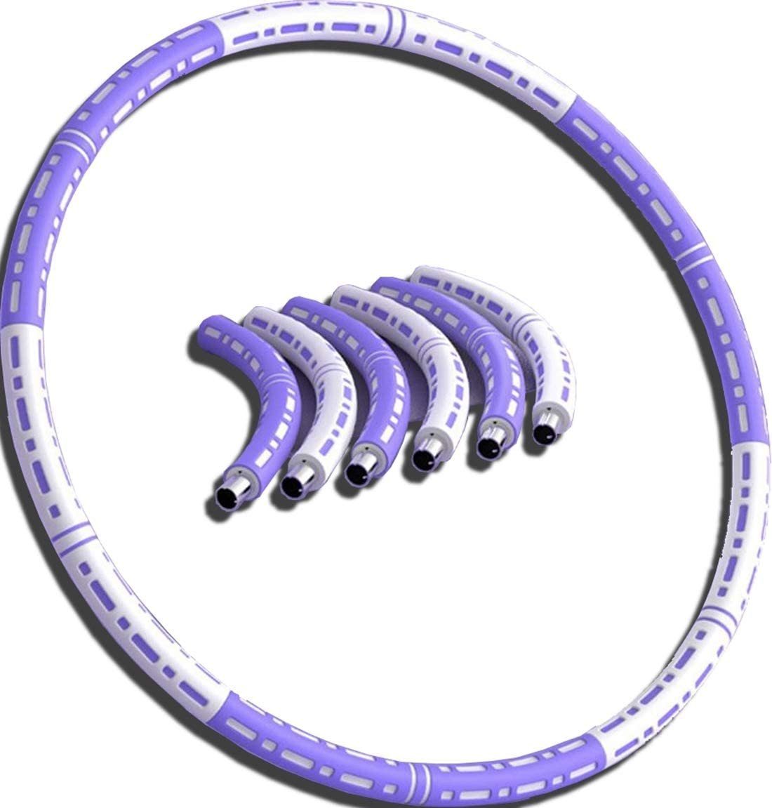 SHG Hula-Hoop-Reifen Edelstahlkern teilig - Hoop Fitness für Erwachsene Reifen, Schaumstoffmantel, 6 mit Reifen, Hula Fitness