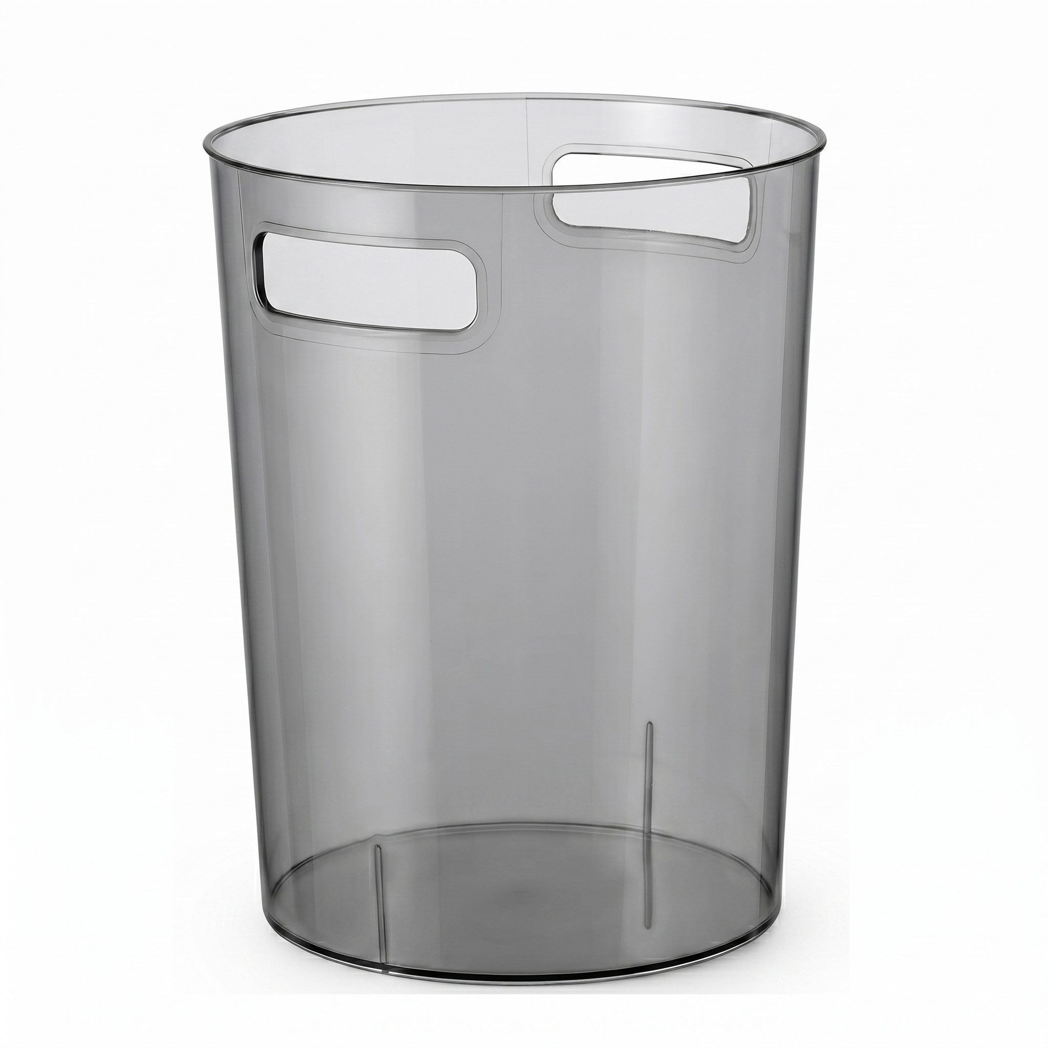 Sinoba Papierkorb 888 aus hochwertigem PET, Modern & transparent: Griffmulden, bruchsicher, pflegeleicht